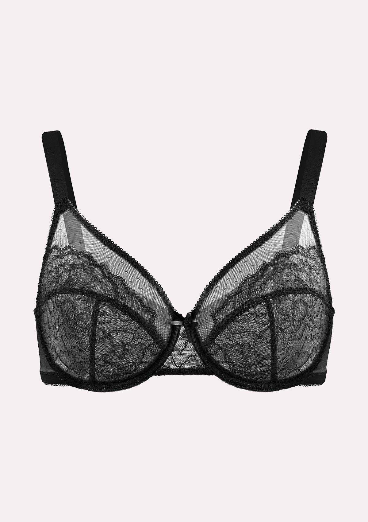 (Cardi B recommends)HSIA Enchante Lace Soft Mesh Blue Unlined Underwire Bra - HSIA