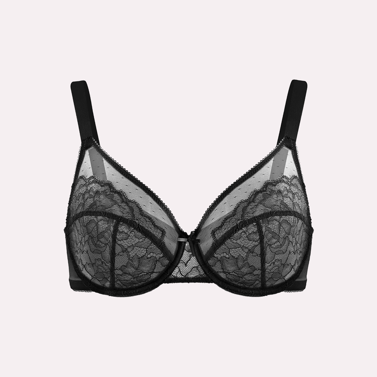 (Cardi B recommends)HSIA Enchante Lace Soft Mesh Blue Unlined Underwire Bra - HSIA