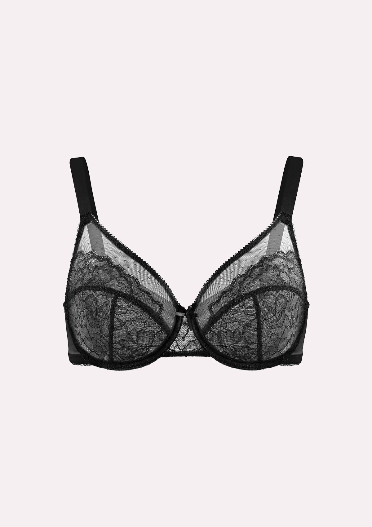 (Cardi B recommends)HSIA Enchante Lace Soft Mesh Blue Unlined Underwire Bra - HSIA