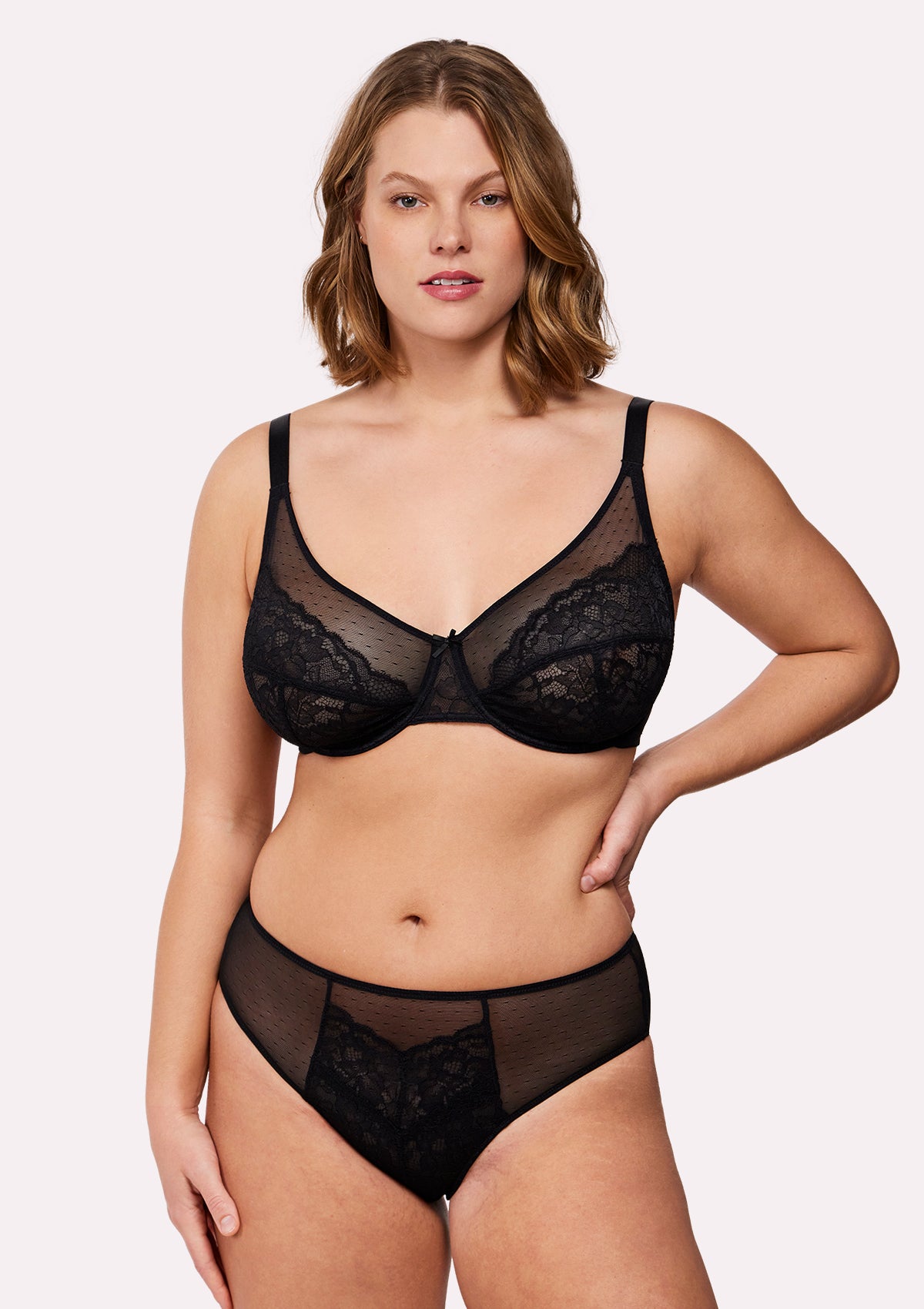 (Cardi B recommends)HSIA Enchante Lace Soft Mesh Blue Unlined Underwire Bra - HSIA