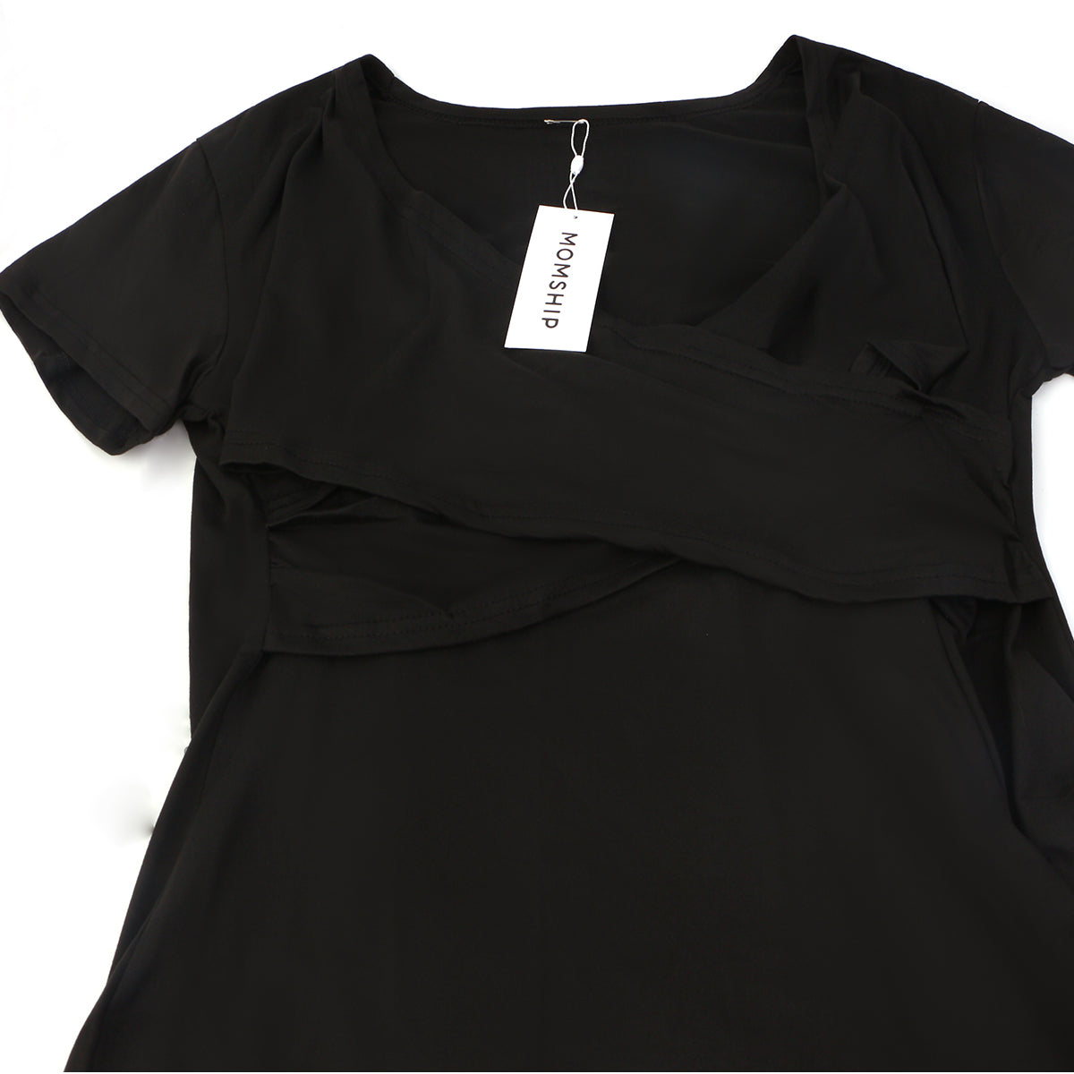 MOMSHIP Maternity Shirt Short Sleeve Nursing Tops - HSIA