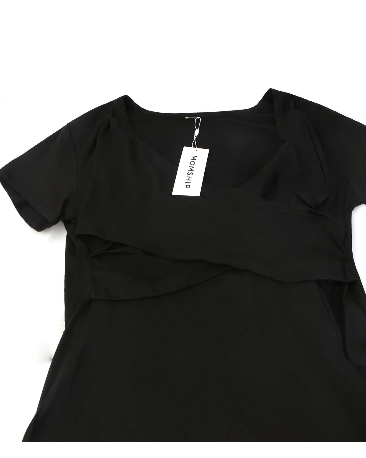 MOMSHIP Maternity Shirt Short Sleeve Nursing Tops - HSIA