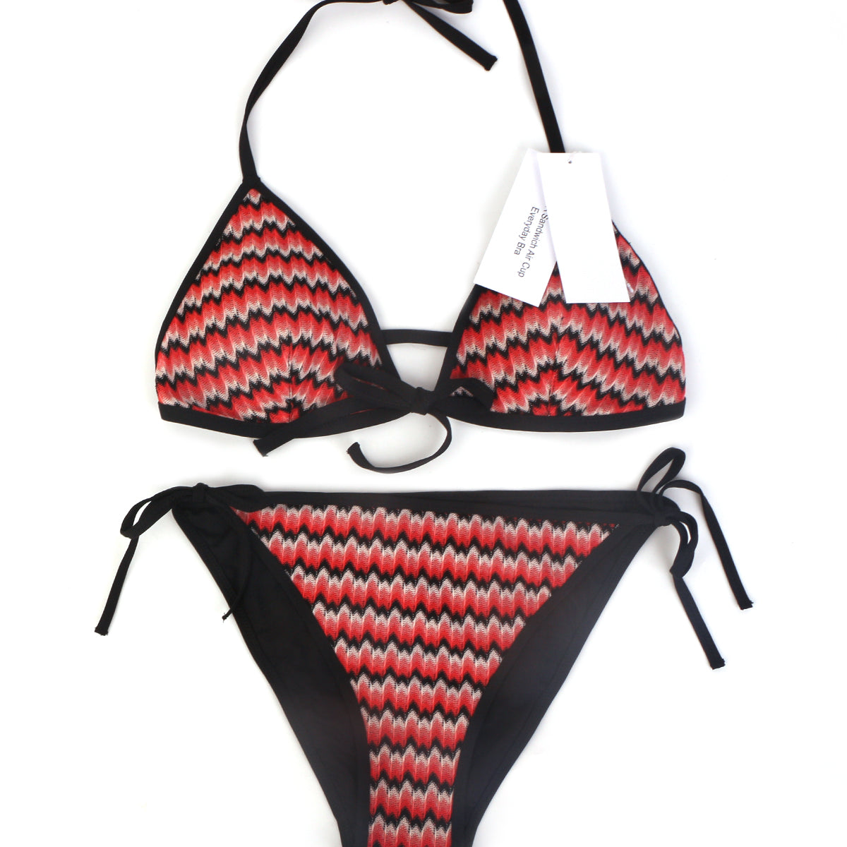 HSIA Sandwich Air Cup Two Piece Halter Tie Side Bikini Bathing Suit - HSIA