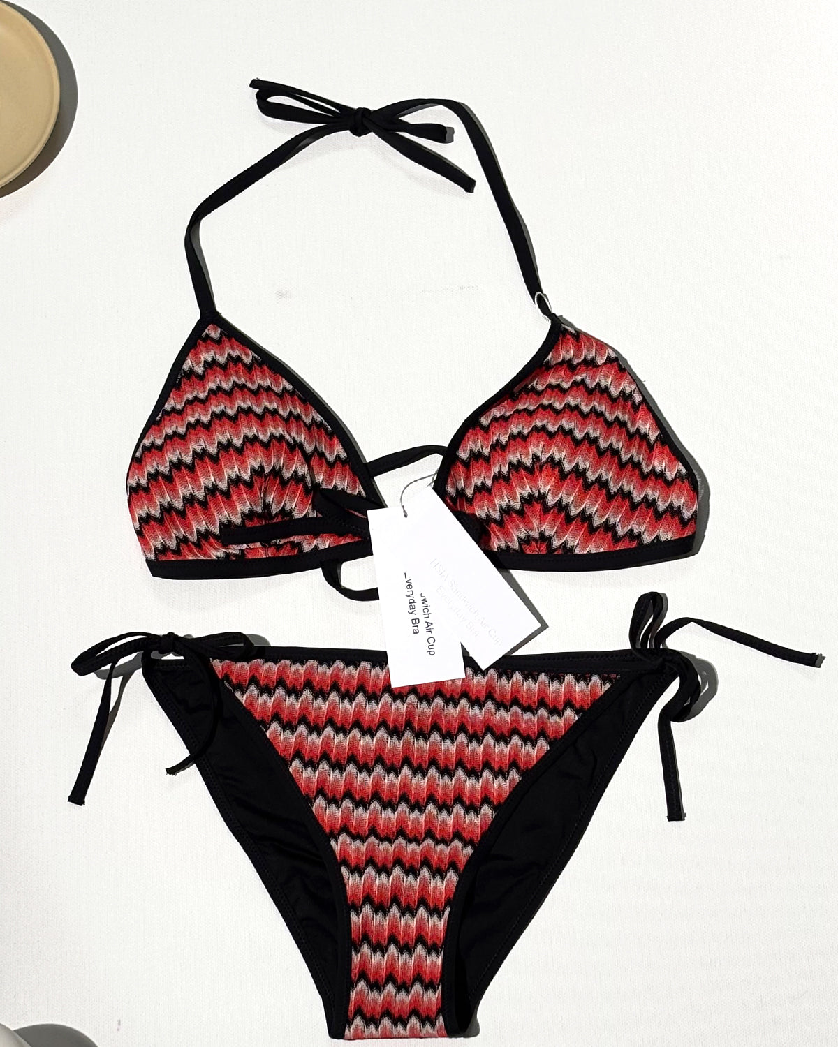 HSIA Sandwich Air Cup Two Piece Halter Tie Side Bikini Bathing Suit - HSIA