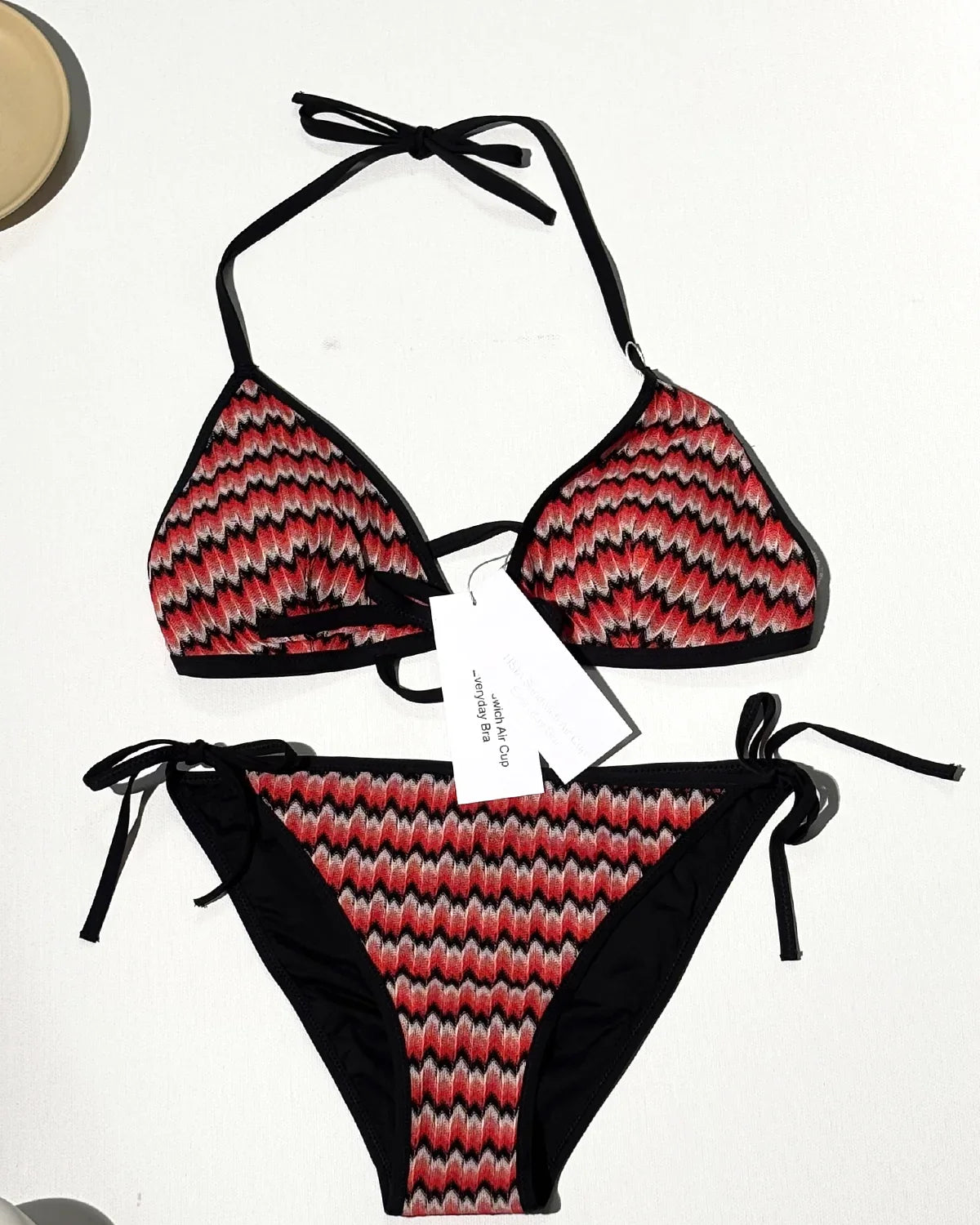 HSIA Sandwich Air Cup Two Piece Halter Tie Side Bikini Bathing Suit - HSIA