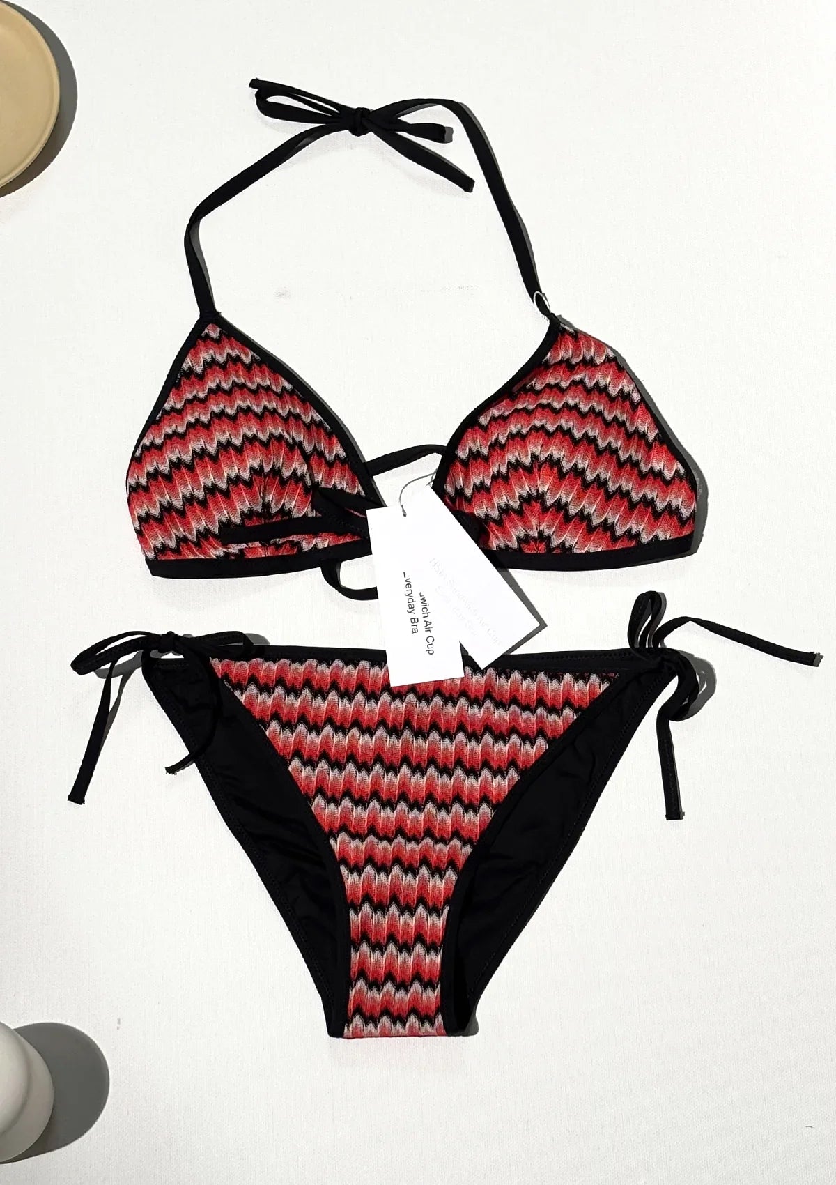 HSIA Sandwich Air Cup Two Piece Halter Tie Side Bikini Bathing Suit - HSIA
