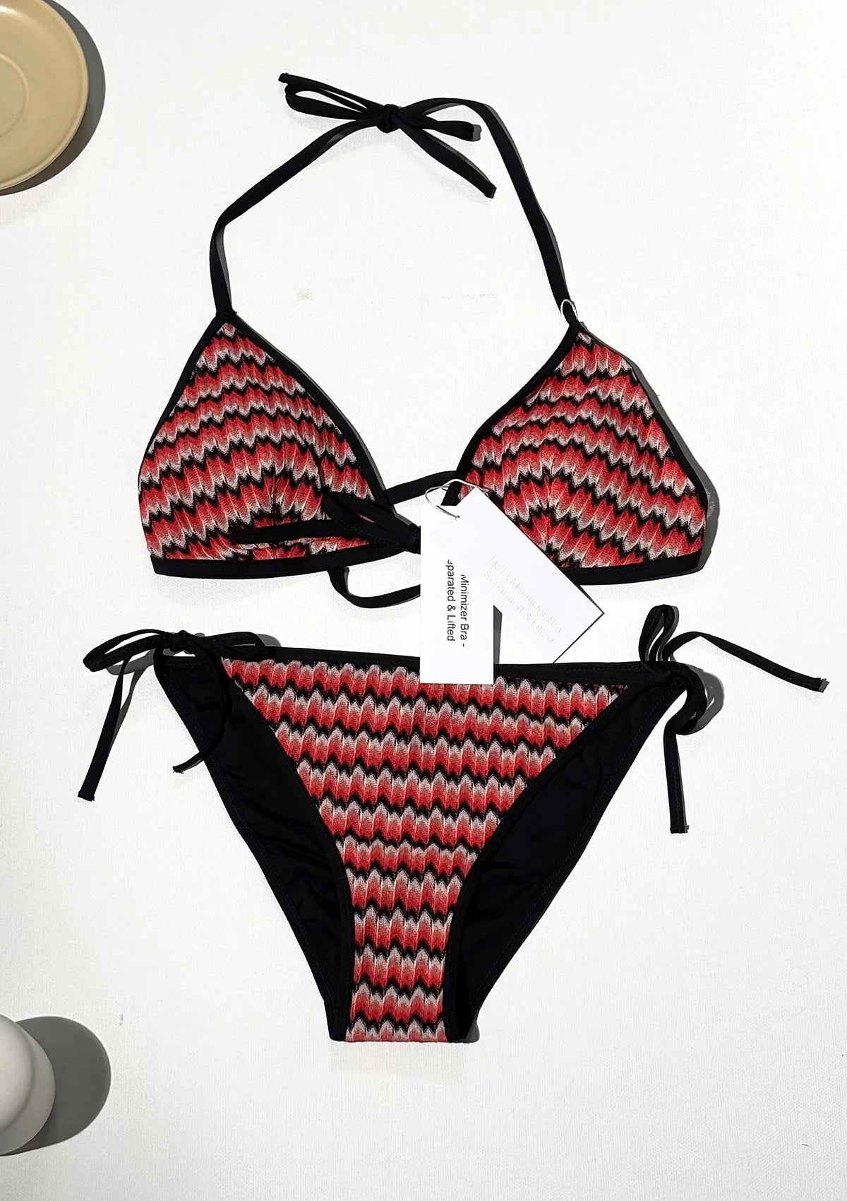 HSIA Minimizer – Separated & Lifted Two Piece Halter Tie Side Bikini Bathing Suit - HSIA