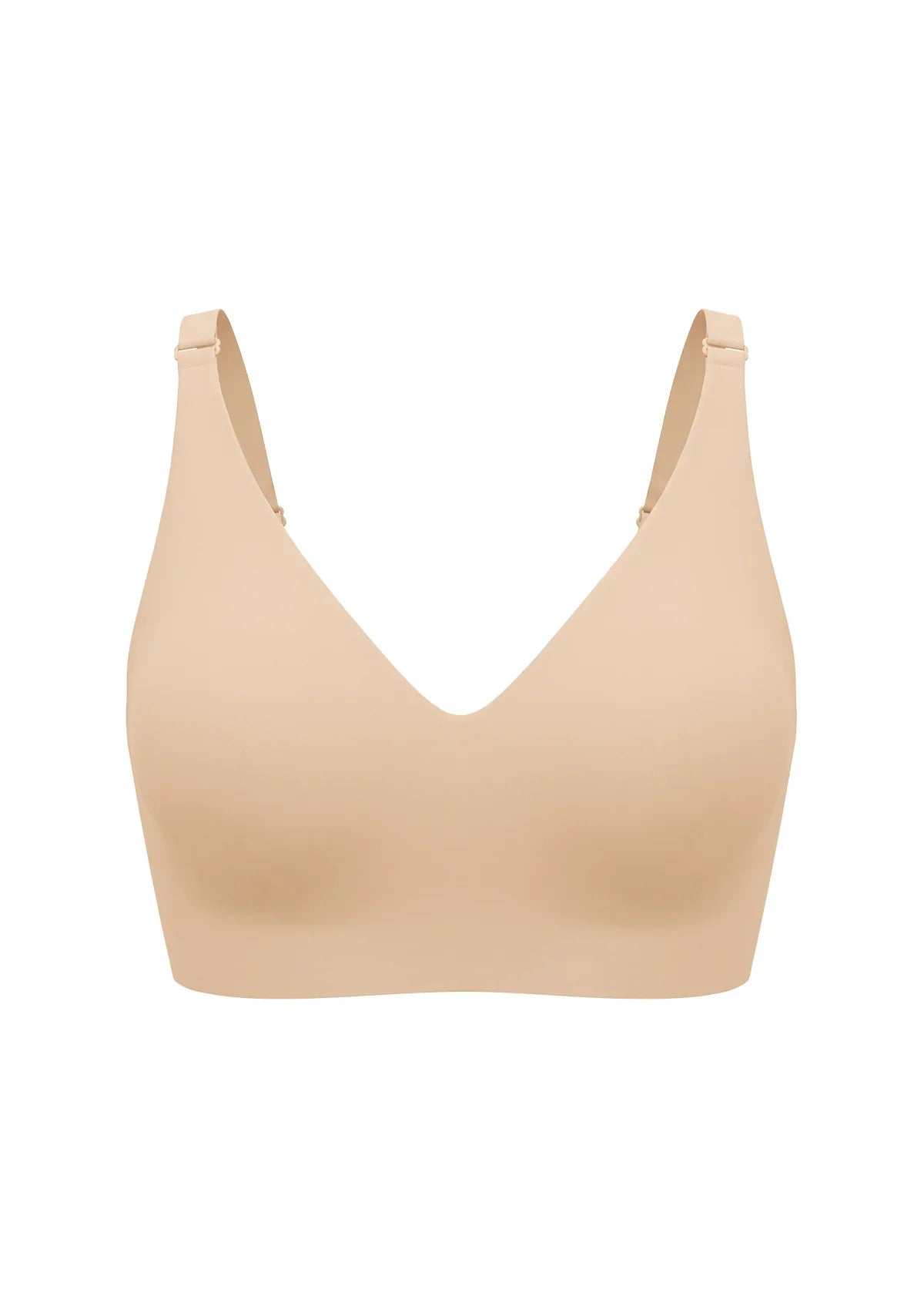 V-Neck Seamless Wireless Push Up Support Multi-way Strap Bra - HSIA