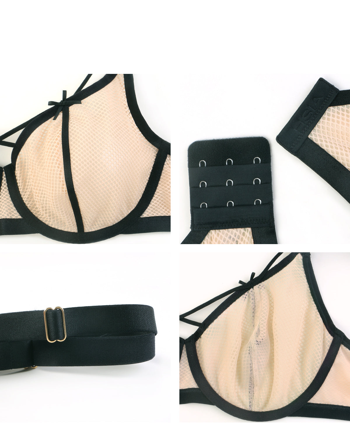Sandwich Air cup Punky Underwire Mesh Bra - HSIA