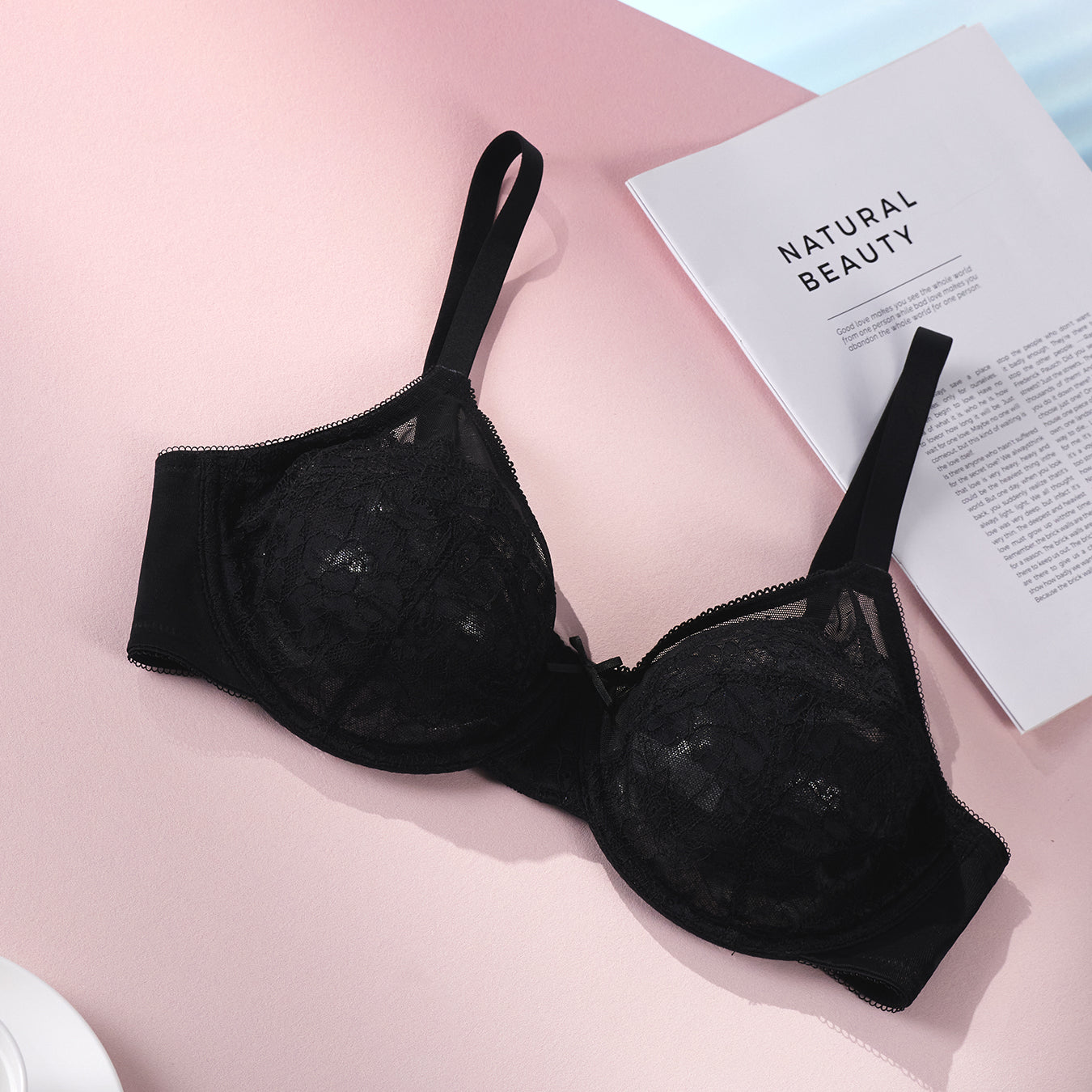 (Cardi B recommends)Minimizer Lace Bras Full Coverage Underwire Bras Plus Size Lifting Lace Bra For Heavy Breast For Women - HSIA