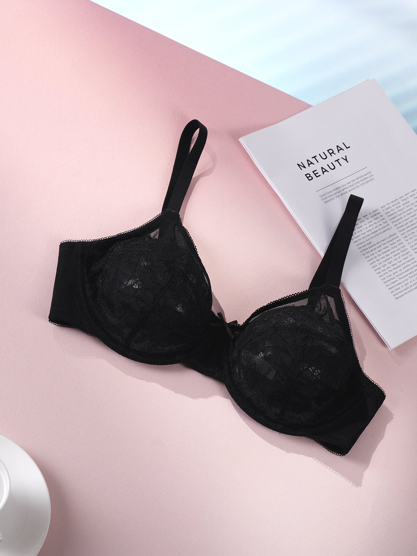 (Cardi B recommends)Minimizer Lace Bras Full Coverage Underwire Bras Plus Size Lifting Lace Bra For Heavy Breast For Women - HSIA