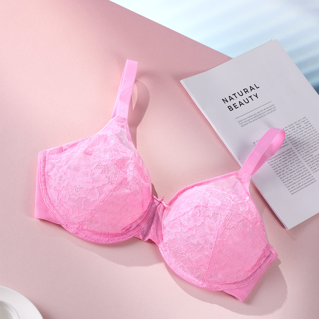 (Cardi B recommends)Minimizer Lace Bras Full Coverage Underwire Bras Plus Size Lifting Lace Bra For Heavy Breast For Women - HSIA