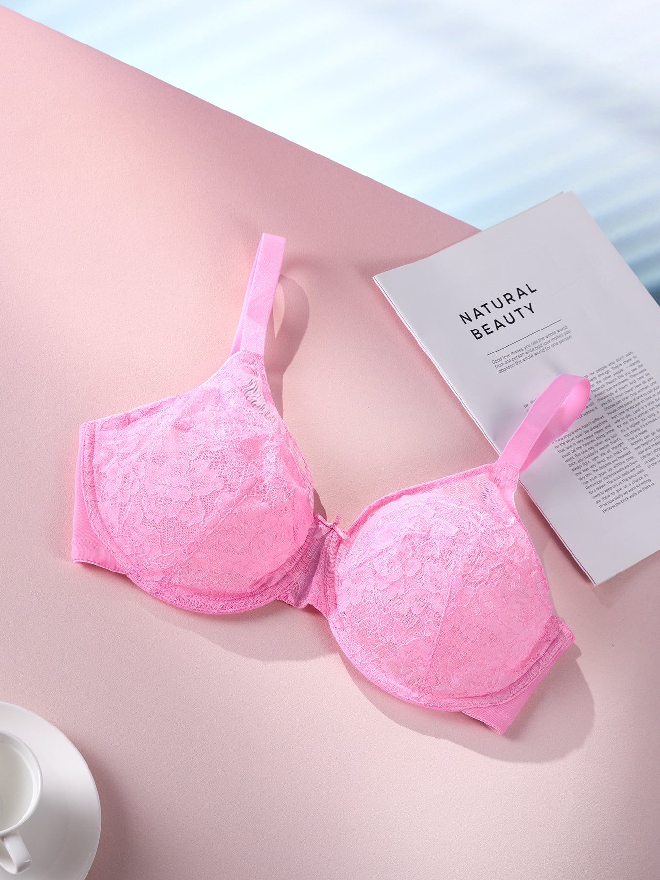 (Cardi B recommends)Minimizer Lace Bras Full Coverage Underwire Bras Plus Size Lifting Lace Bra For Heavy Breast For Women - HSIA