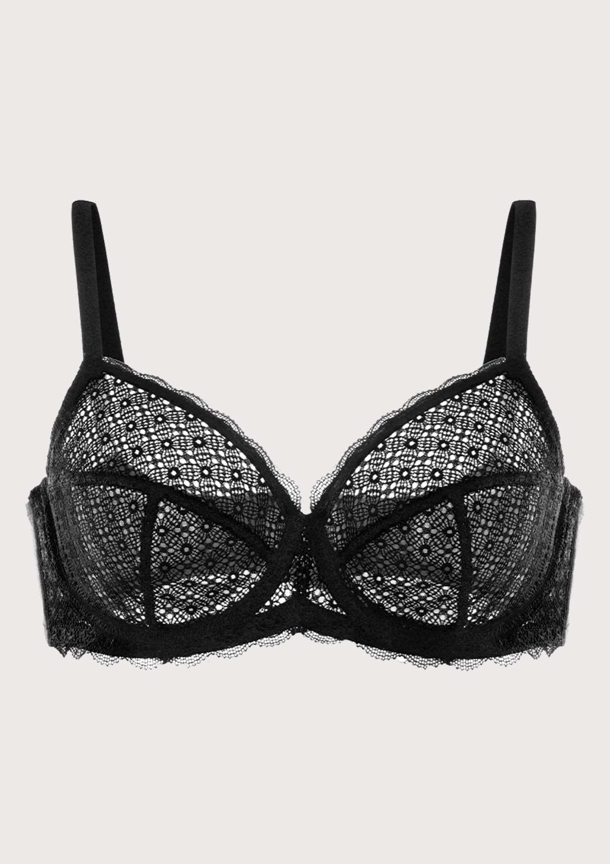 HSIA Seamed Cup Bra: Unlined Lace Bra - Back and Side Smoothing Bra