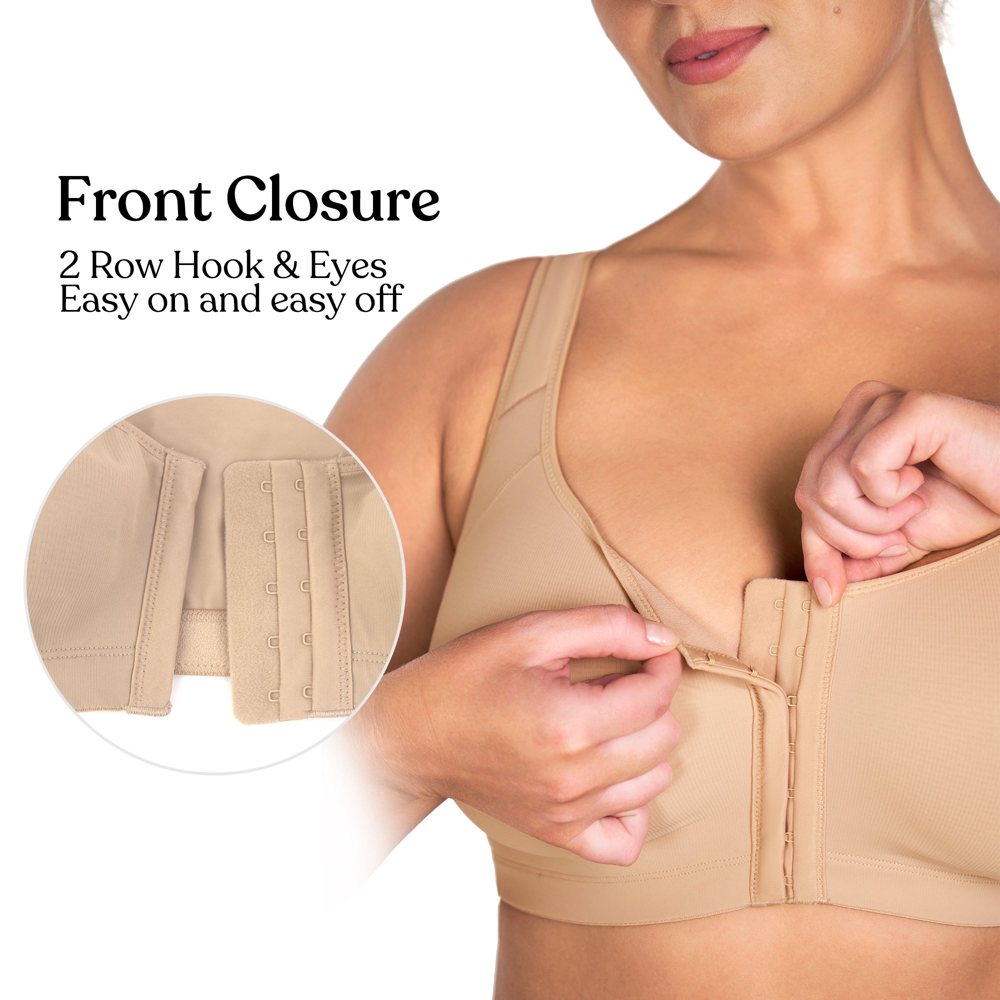 AlignFit Front Closure Posture Corrector Wireless Minimizer Full Coverage Bra - HSIA