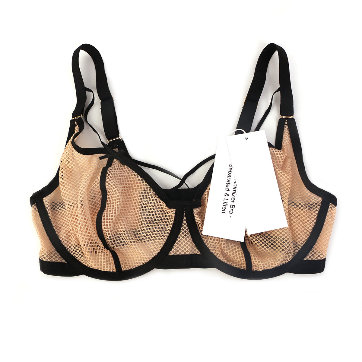 HSIA Minimizer Bra – Separated & Lifted Punk Chic Strappy Unlined Balconette Bra - HSIA