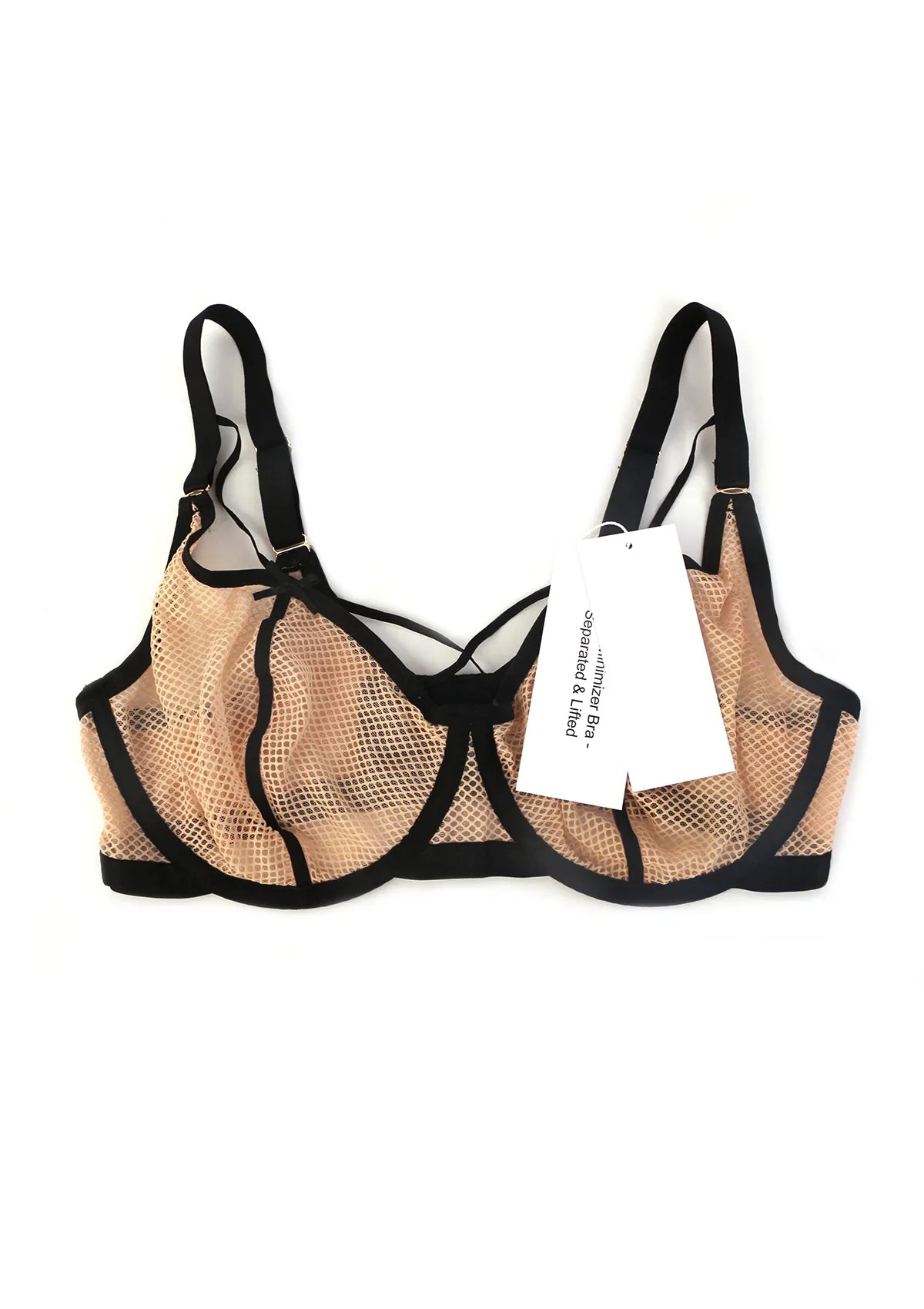 HSIA Minimizer Bra – Separated & Lifted Punk Chic Strappy Unlined Balconette Bra - HSIA