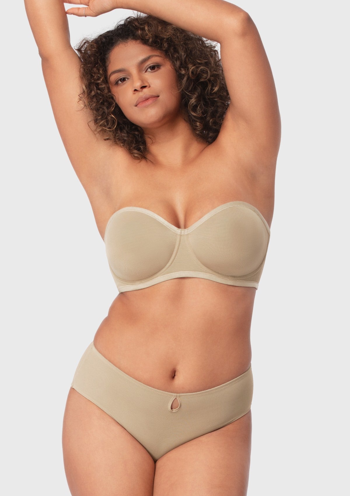 Bella Sheer Mesh Unlined Underwire Strapless Balconette Bra - HSIA