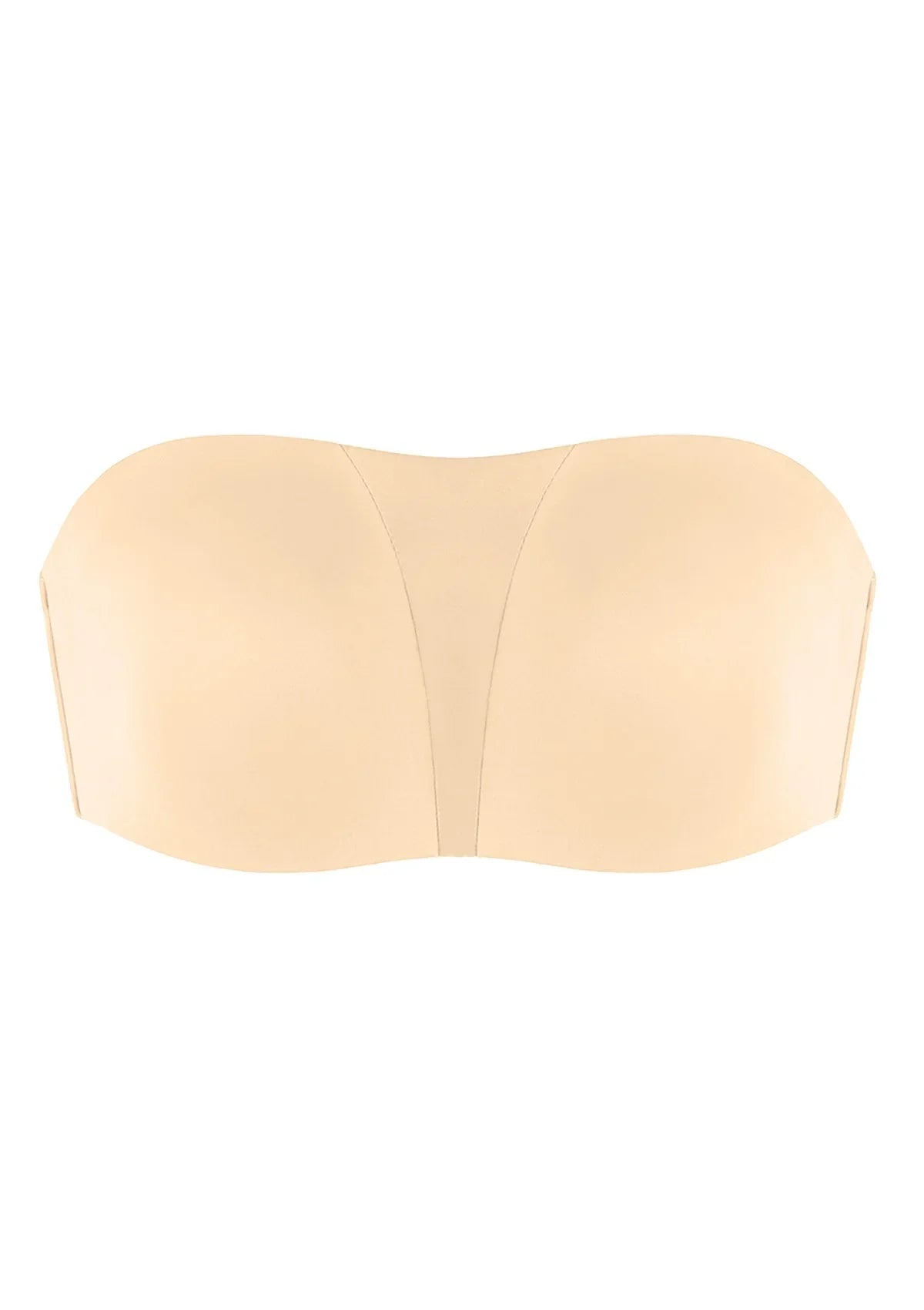 Fiery Unlined Seamless Comfort Underwire Plus Size Bandeau Strapless Coffee Bra - HSIA