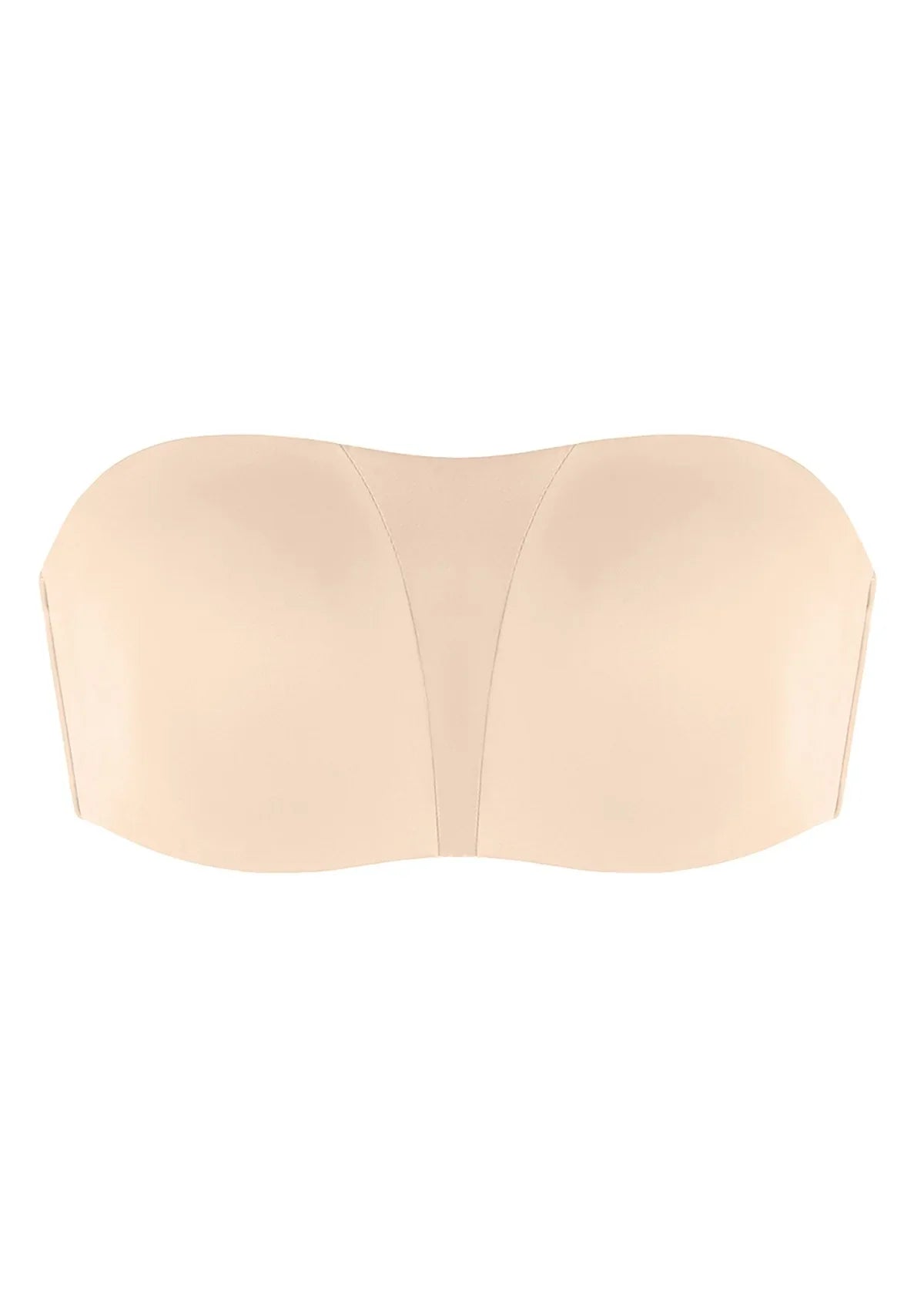Fiery Unlined Seamless Comfort Underwire Plus Size Bandeau Strapless Coffee Bra - HSIA
