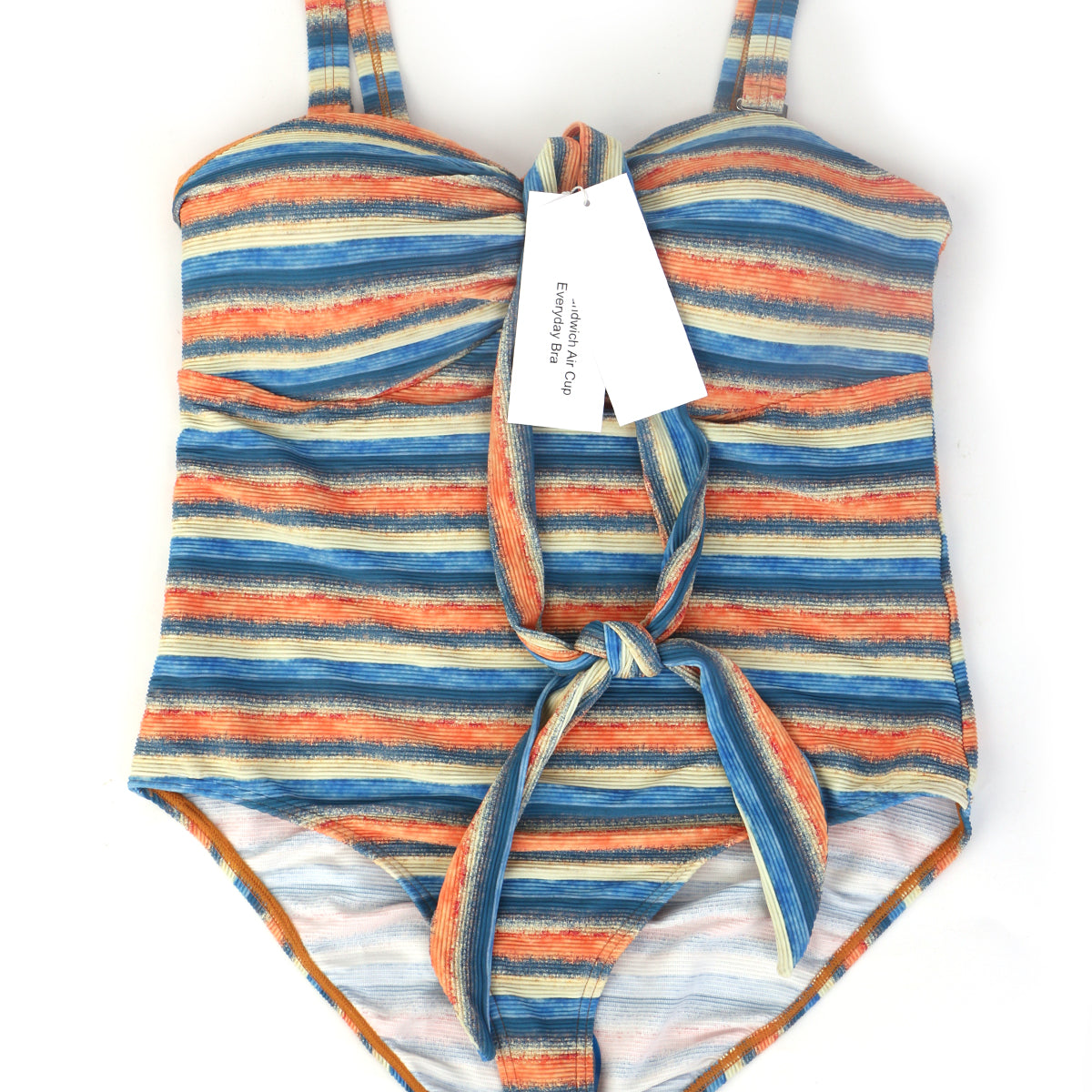 HSIA Sandwich Air Cup Multiway Multi-colored Striped One-piece Swimsuit - HSIA