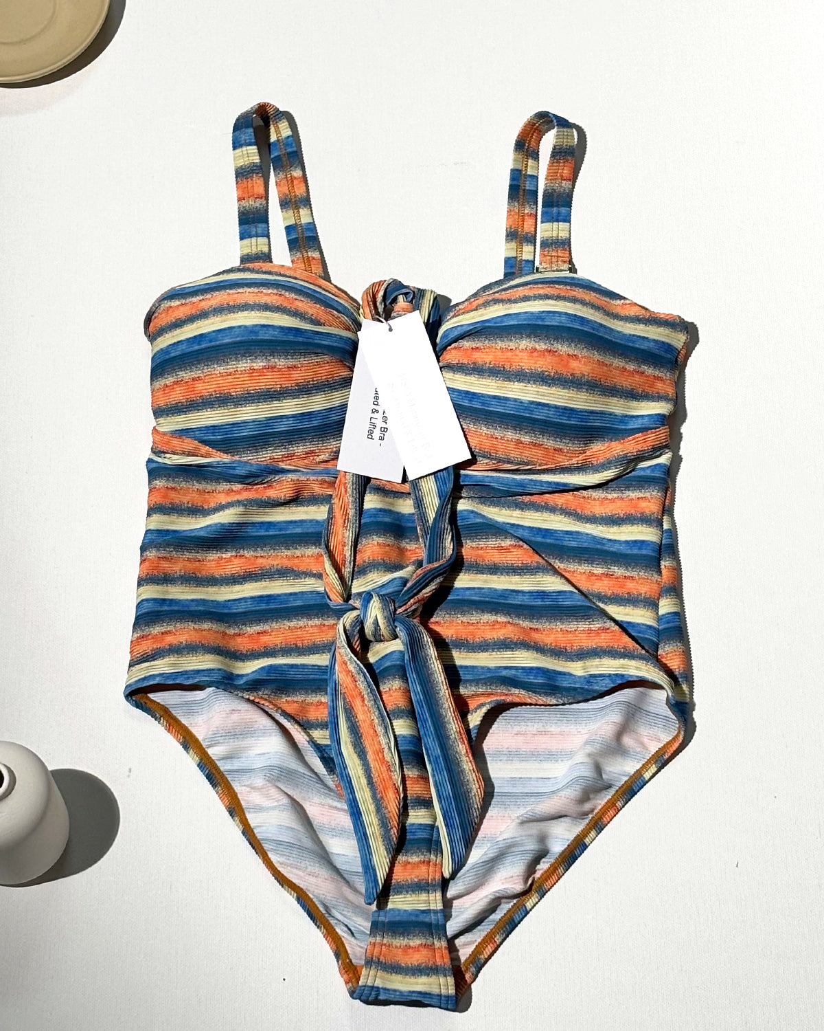 HSIA Minimizer – Separated & Lifted Multiway Multi-colored Striped One-piece Swimsuit - HSIA
