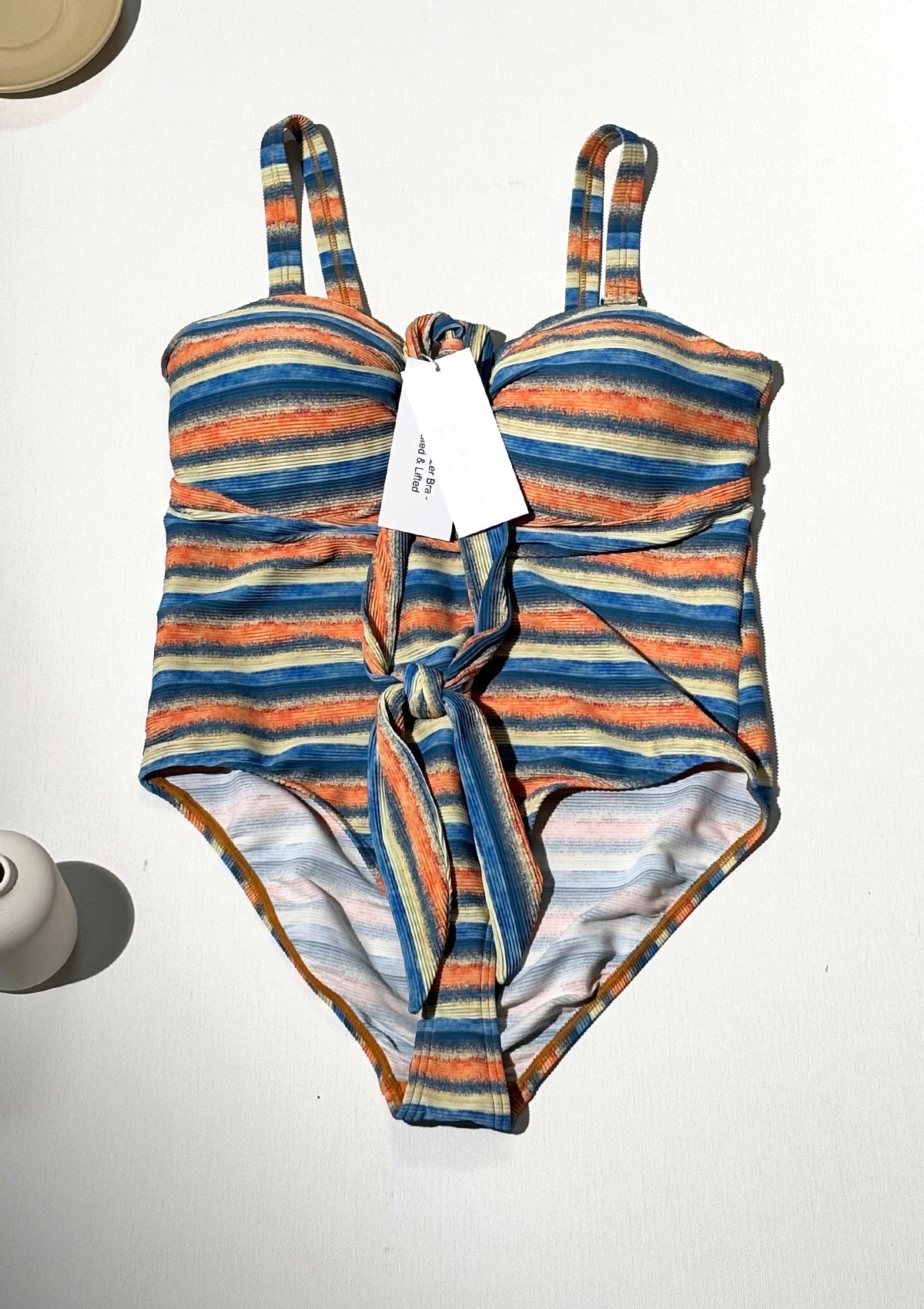 HSIA Minimizer – Separated & Lifted Multiway Multi-colored Striped One-piece Swimsuit - HSIA