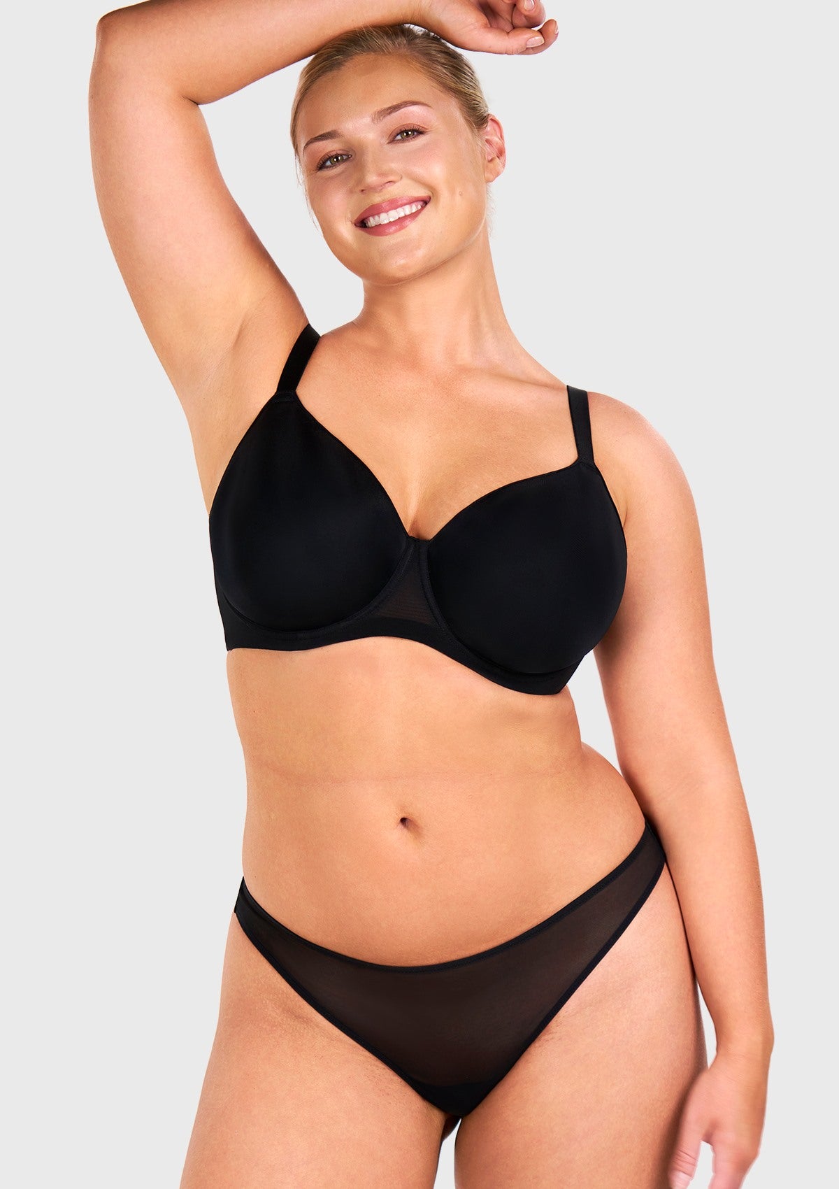 AirMesh Full Coverage Smooth Mesh Lightly Padded Lined Underwire T-Shirt Bra - HSIA