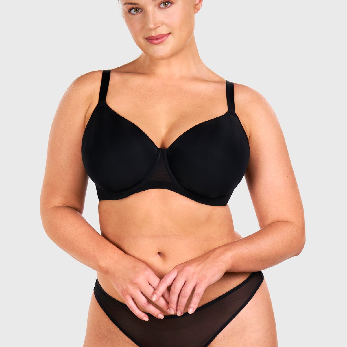 AirMesh Full Coverage Smooth Mesh Lightly Padded Lined Underwire T-Shirt Bra - HSIA