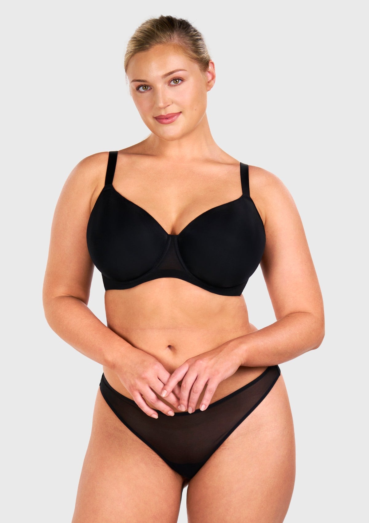 AirMesh Full Coverage Smooth Mesh Lightly Padded Lined Underwire T-Shirt Bra - HSIA