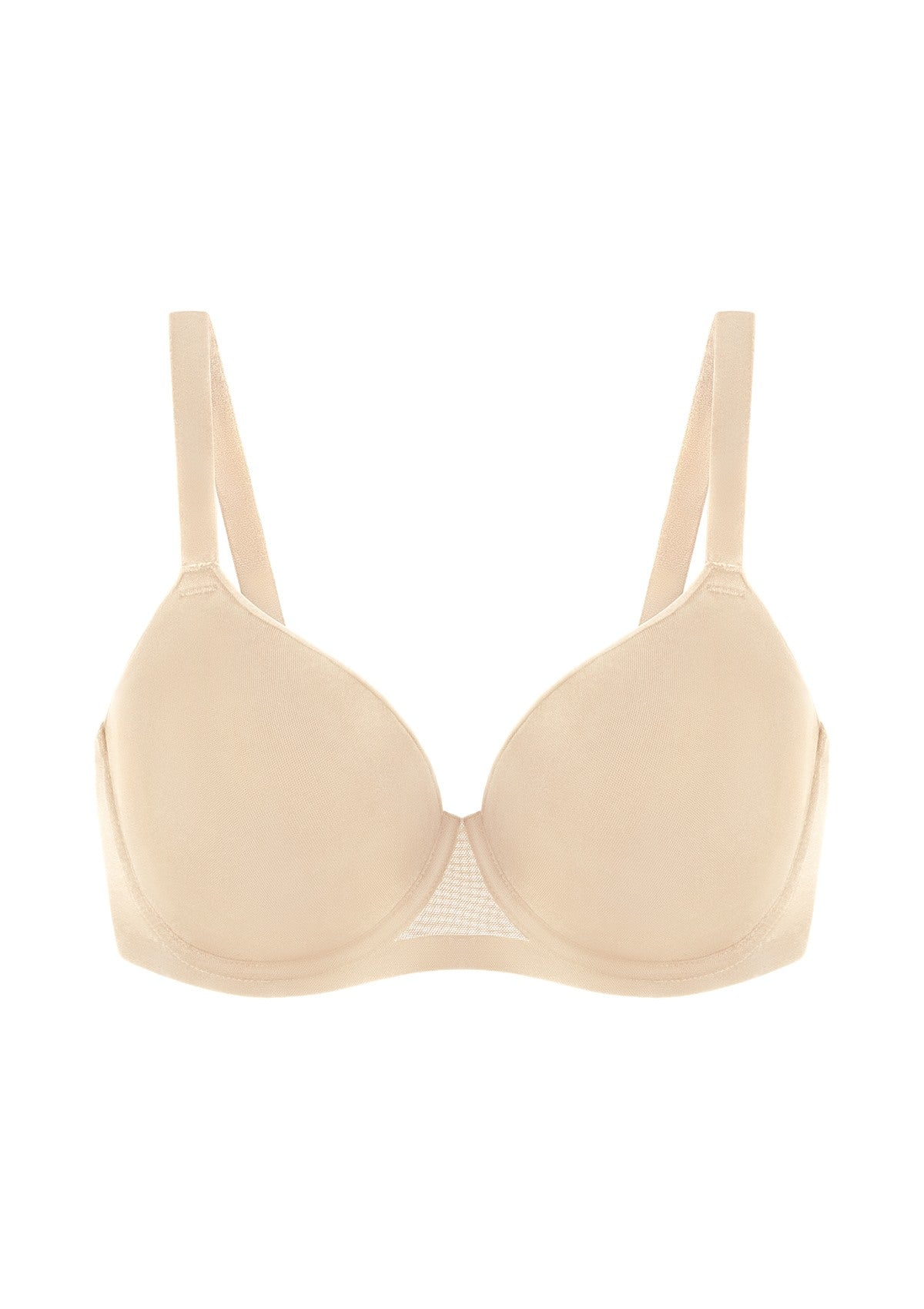 AirMesh Full Coverage Smooth Mesh Lightly Padded Lined Underwire T-Shirt Bra - HSIA