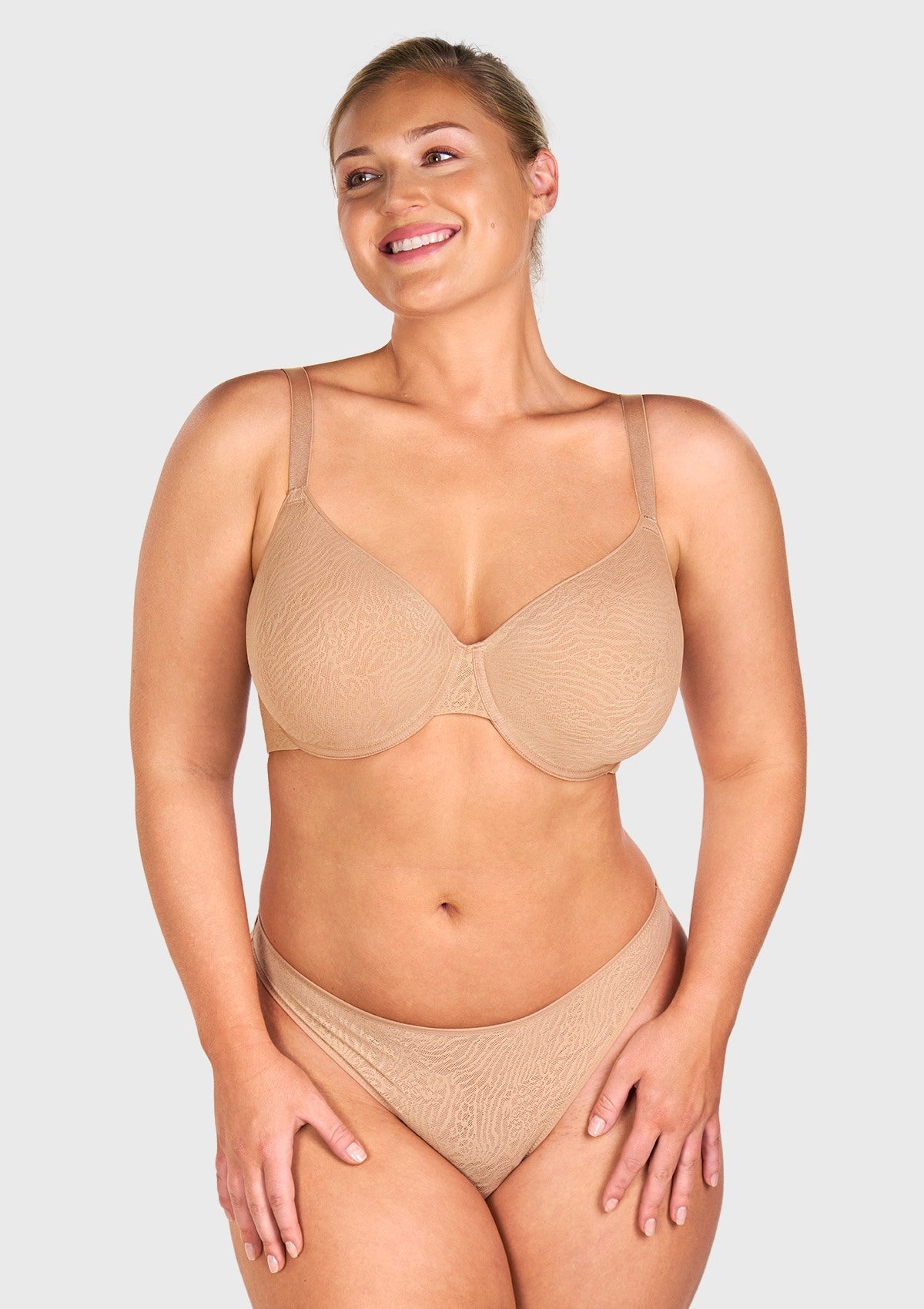 AirMesh Lace Detail Mesh Lightly Padded Full Coverage Underwire T-Shirt Bra - HSIA