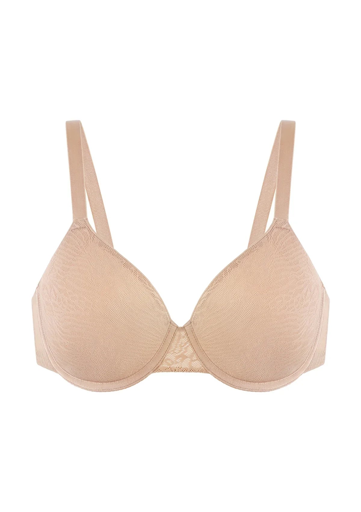 Sandwich Air cup Lace Detail Mesh Lightly Padded Full Coverage Underwire T-Shirt Bra - HSIA