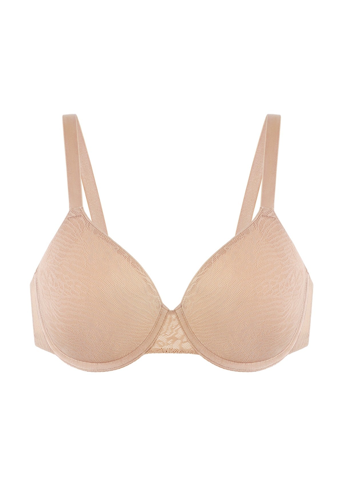 Sandwich Air cup Lace Detail Mesh Lightly Padded Full Coverage Underwire T-Shirt Bra - HSIA