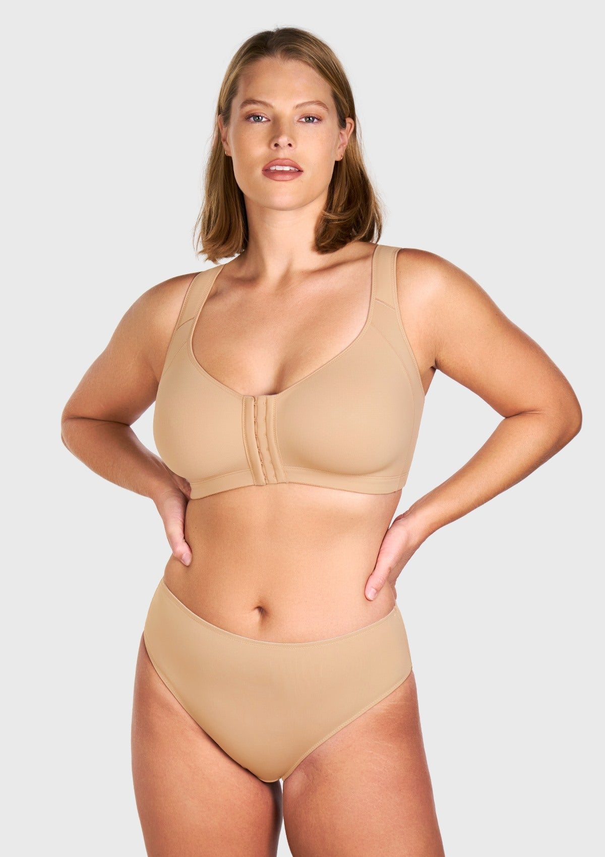 AlignFit Front Closure Posture Corrector Wireless Minimizer Full Coverage Bra - HSIA