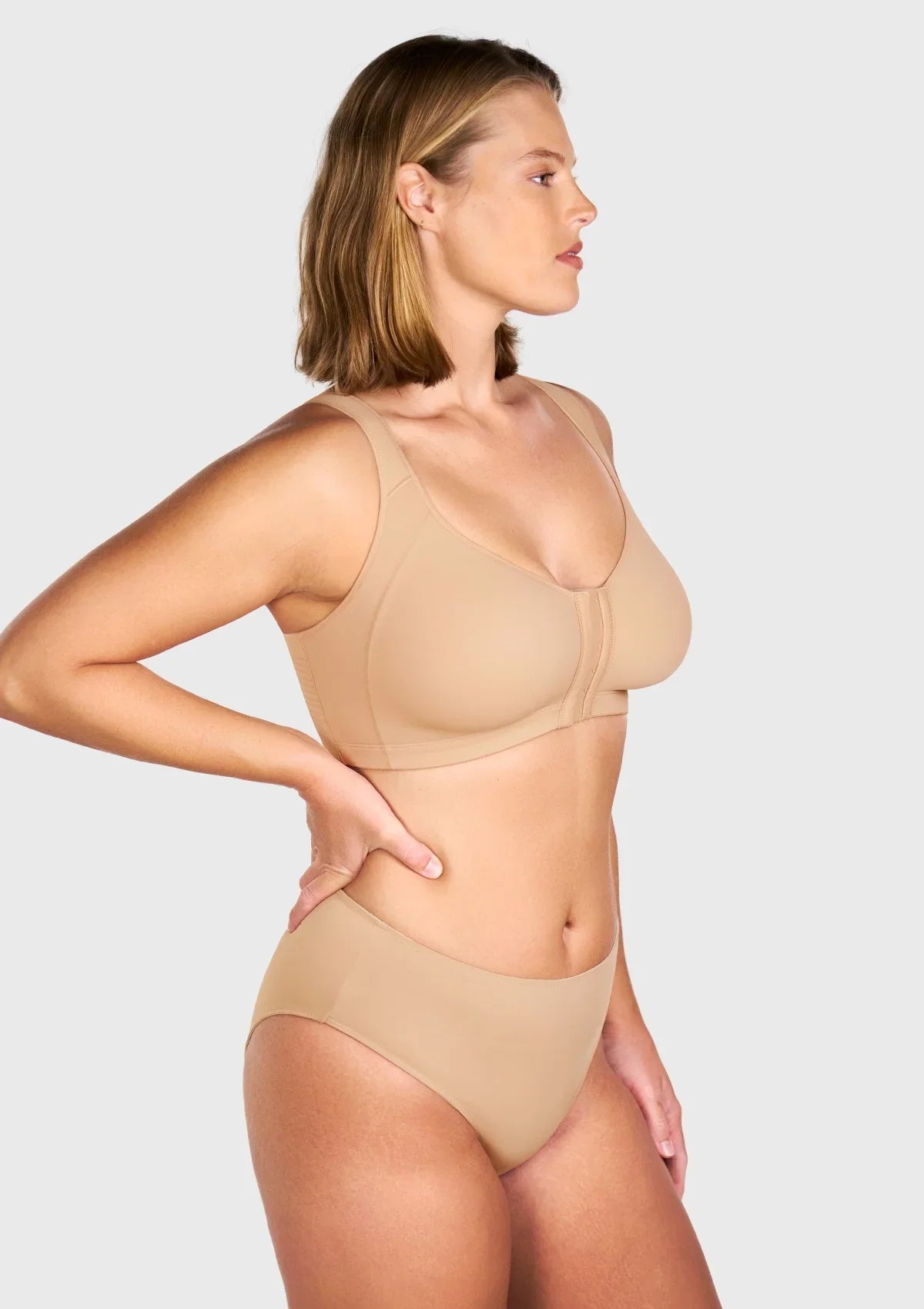 AlignFit Front Closure Posture Corrector Wireless Minimizer Full Coverage Bra - HSIA