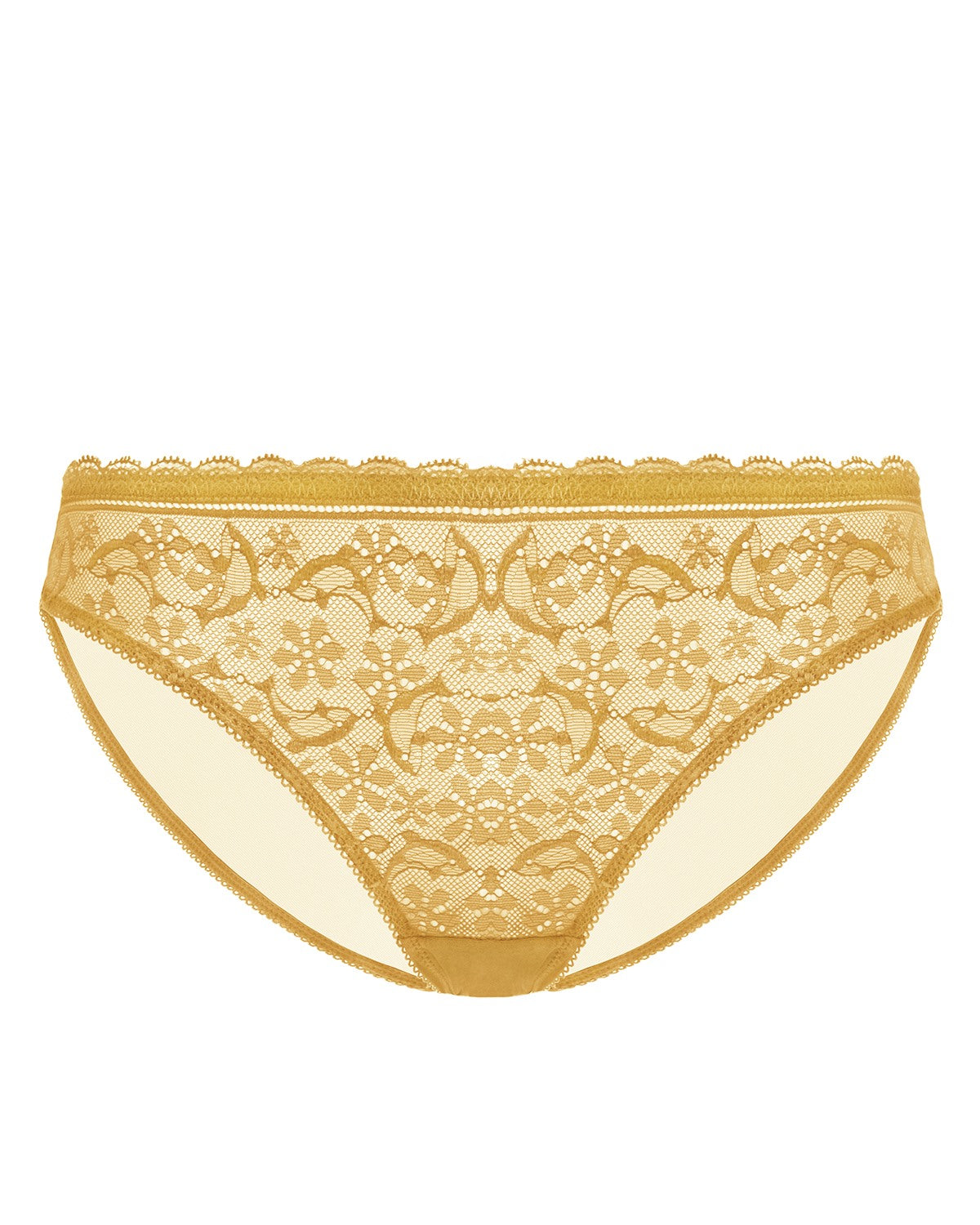 Anemone Lace Dolphin Mid-low Rise Ginger Bikini Underwear - HSIA