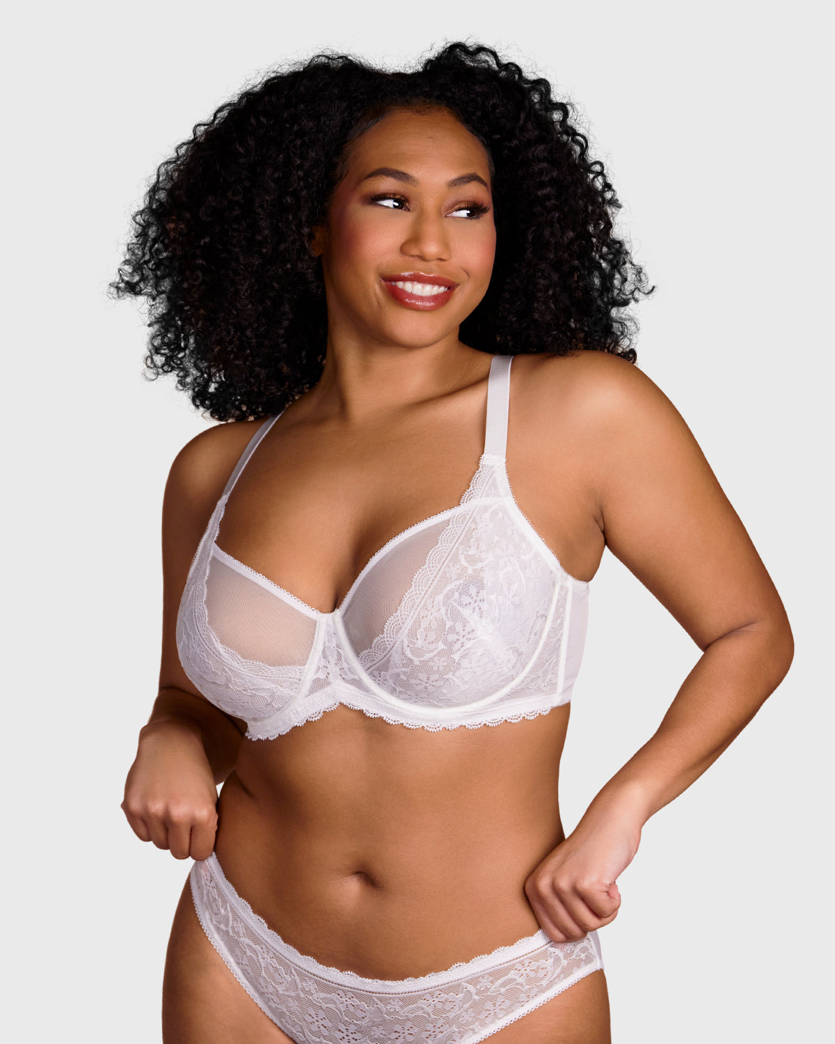 Anemone Unlined Dolphin Lace Underwire Bra - HSIA
