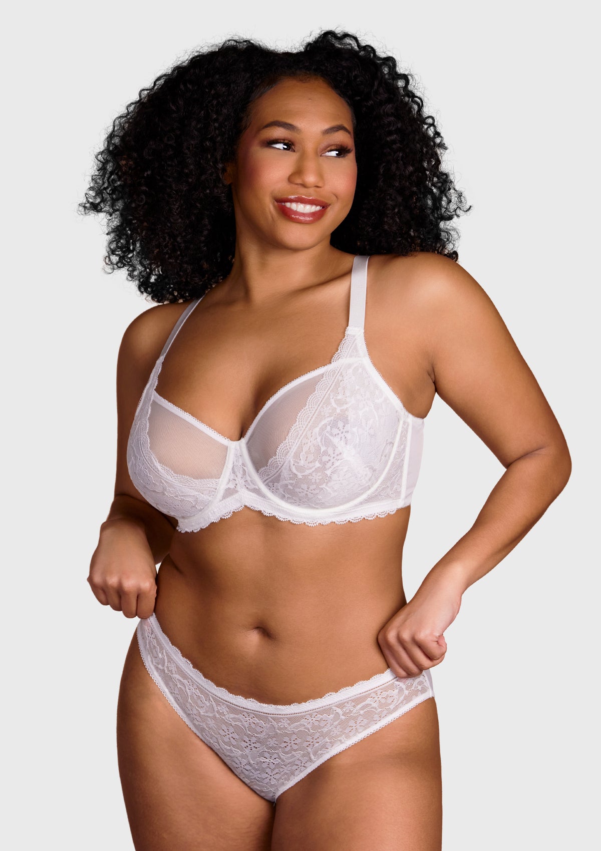 Anemone Unlined Dolphin Lace Underwire Bra - HSIA