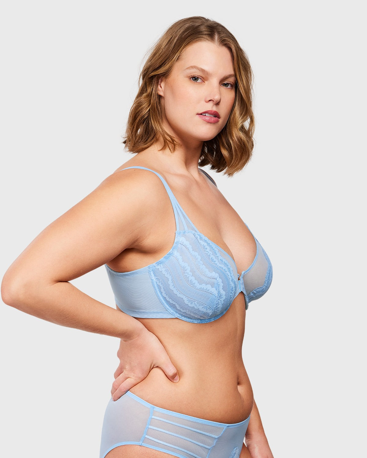 Aqua Passion Front-Close Unlined Lace Bra - HSIA
