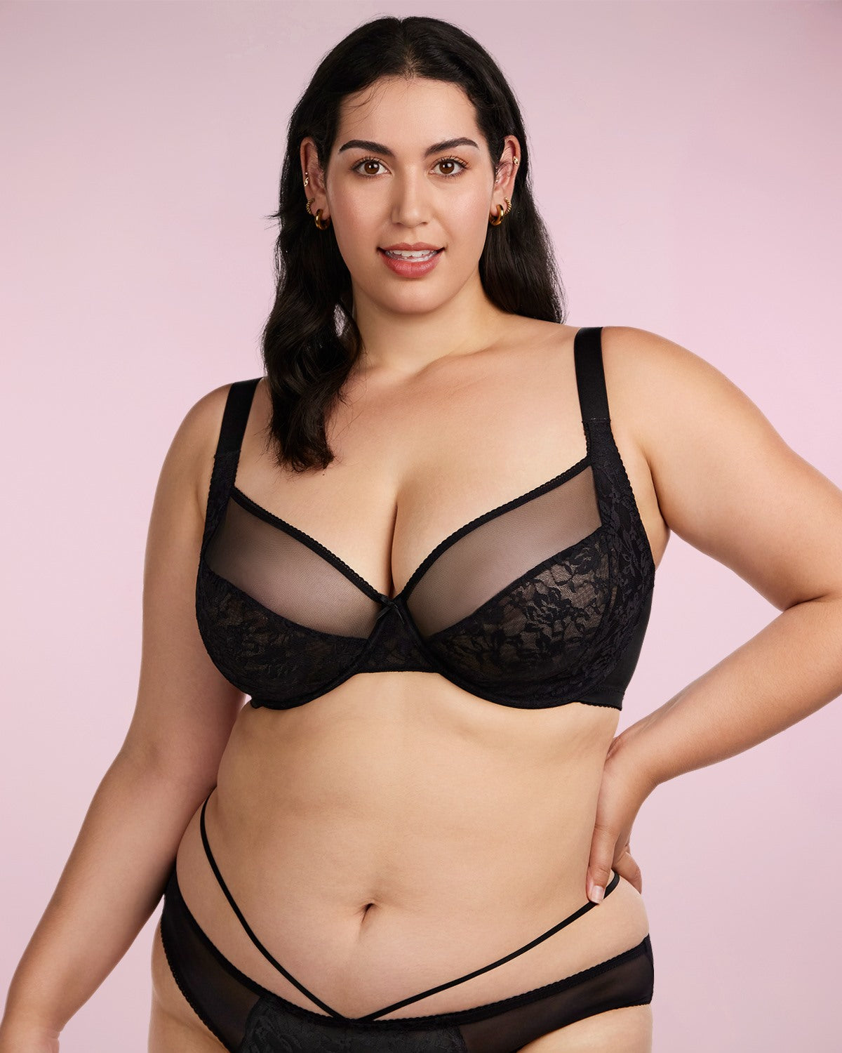 Azalea Black Lace Unlined Underwire Bra Set - HSIA