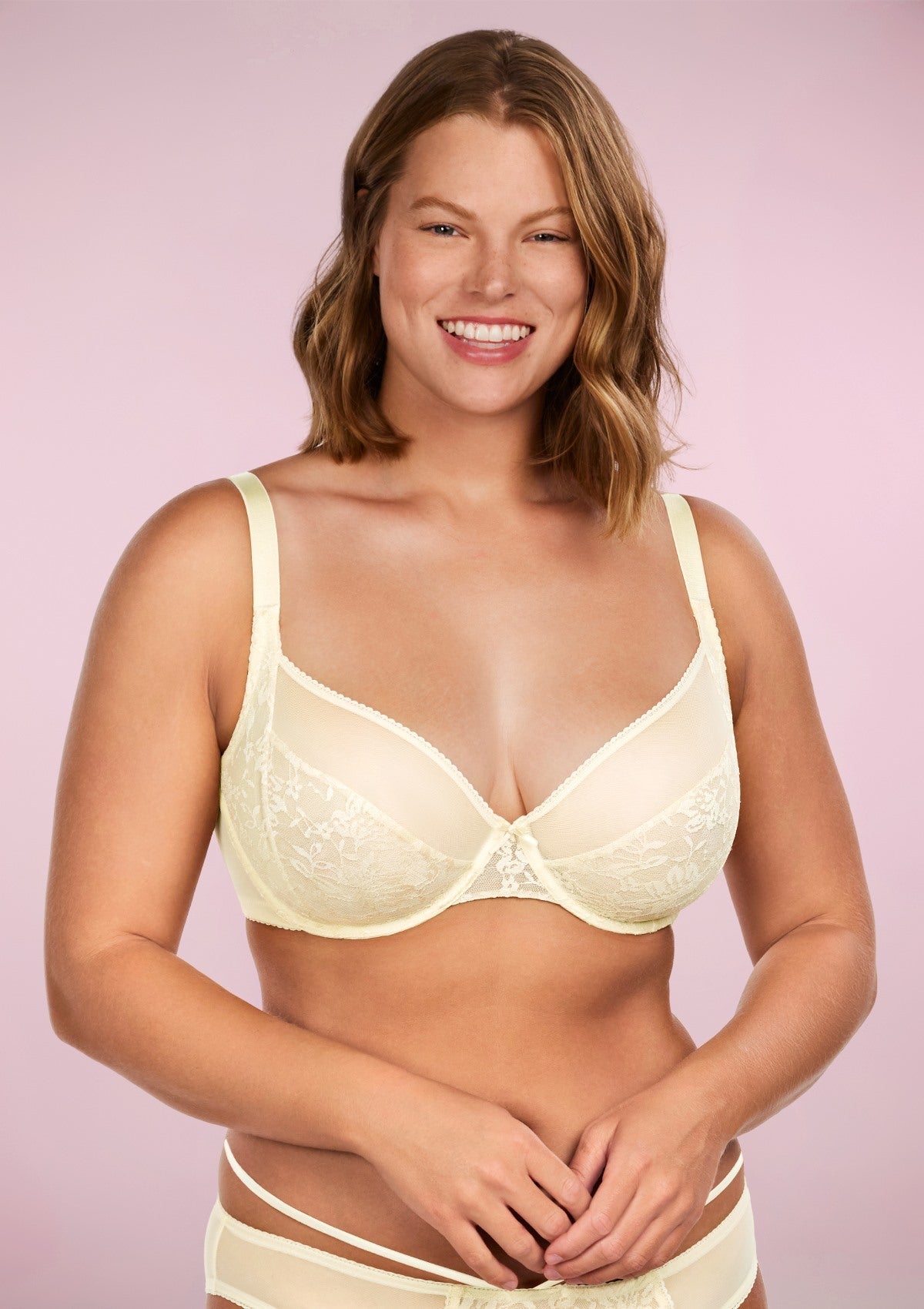 Azalea Champagne Lace Unlined Underwire Bra Set - HSIA