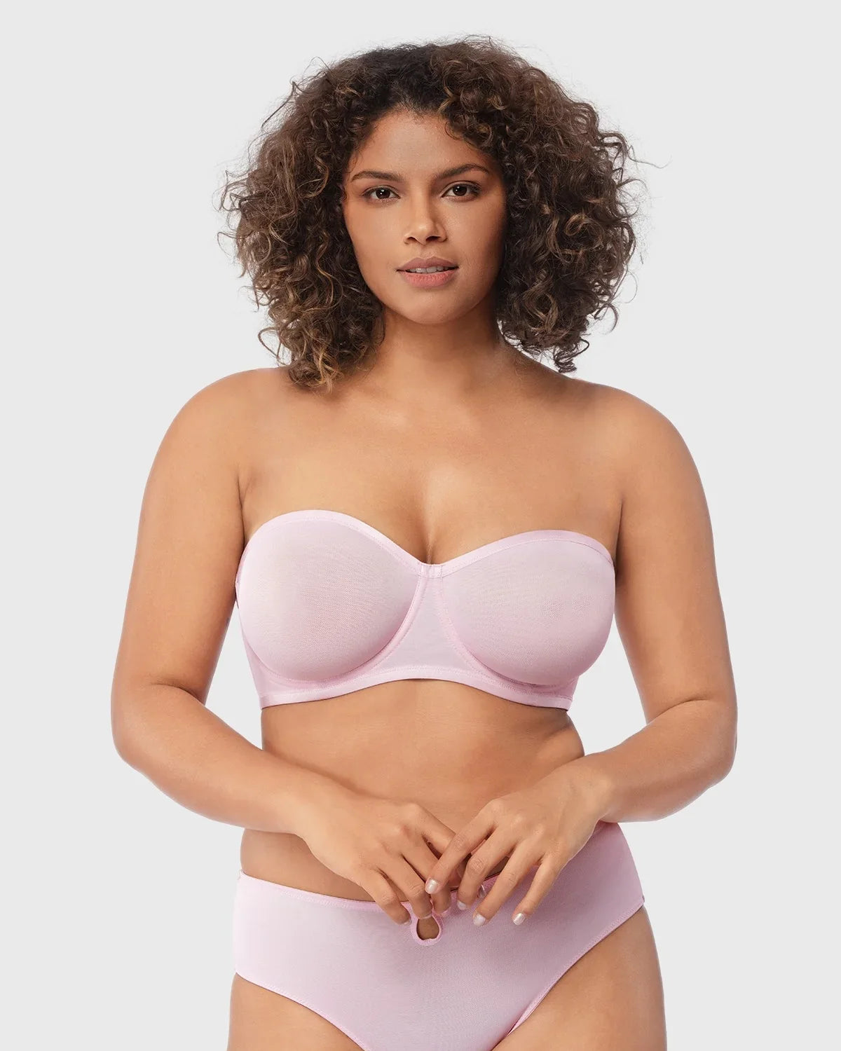 Bella Sheer Mesh Unlined Underwire Strapless Balconette Bra - HSIA