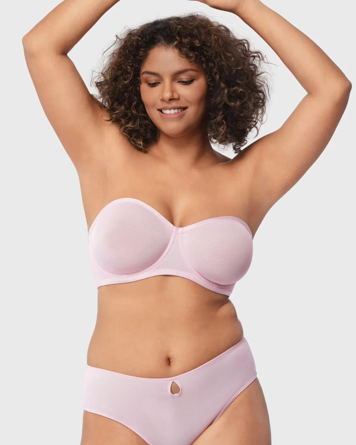 Bella Sheer Mesh Unlined Underwire Strapless Balconette Bra - HSIA