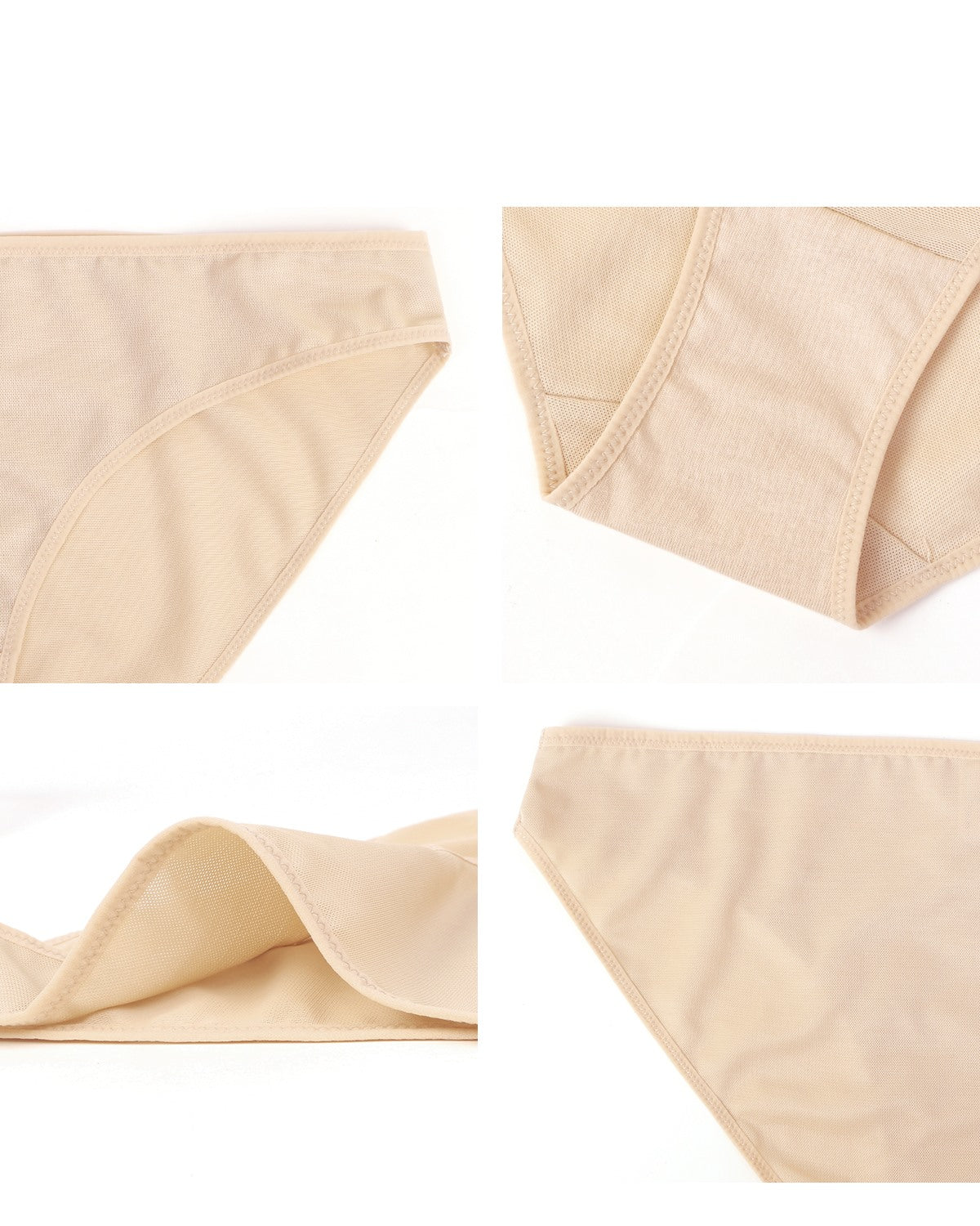 Billie Smooth Beige Sheer Mesh Bikini Underwear - HSIA