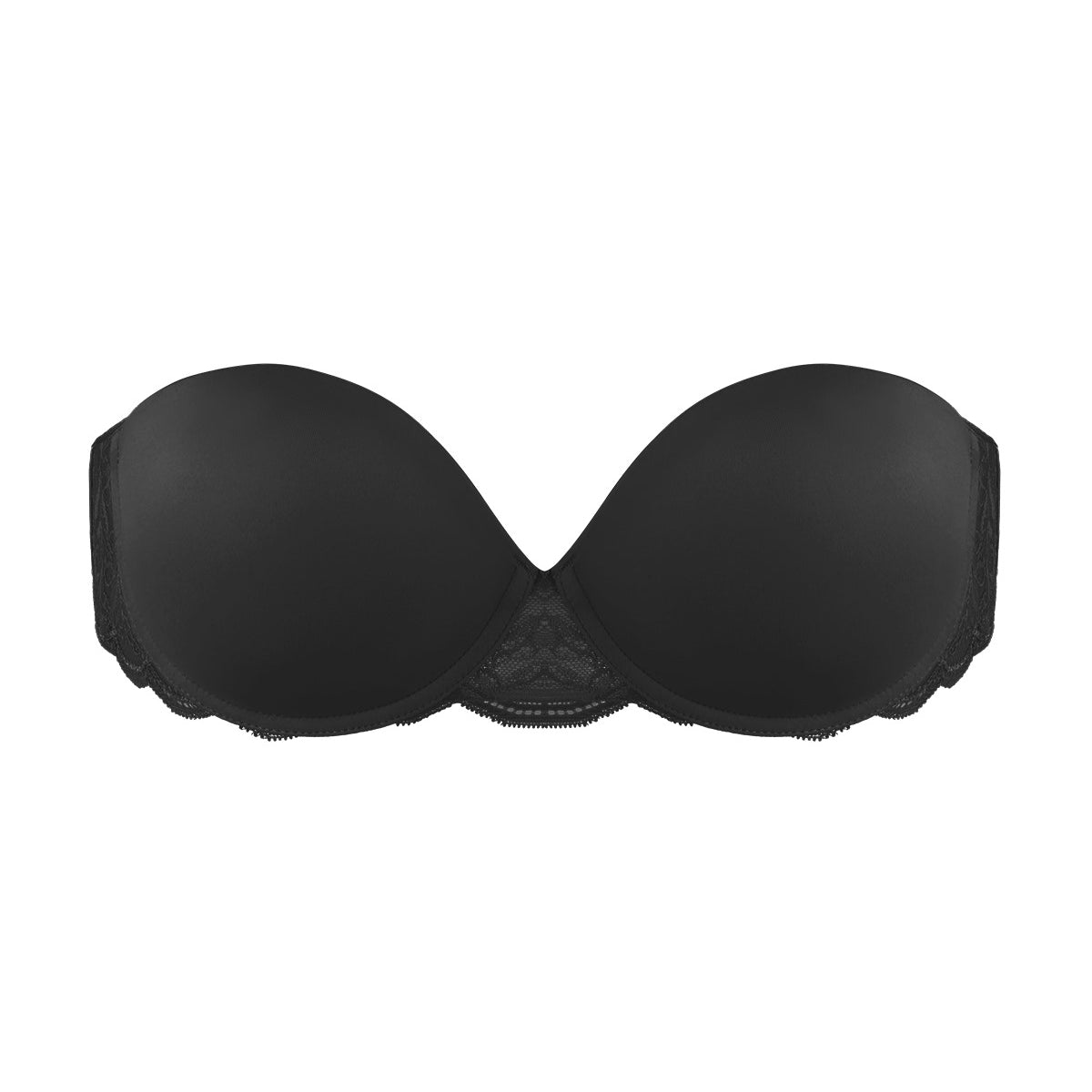 Blossom Mist Lace Trim Clear Back Strap Convertible Strapless Bra - HSIA
