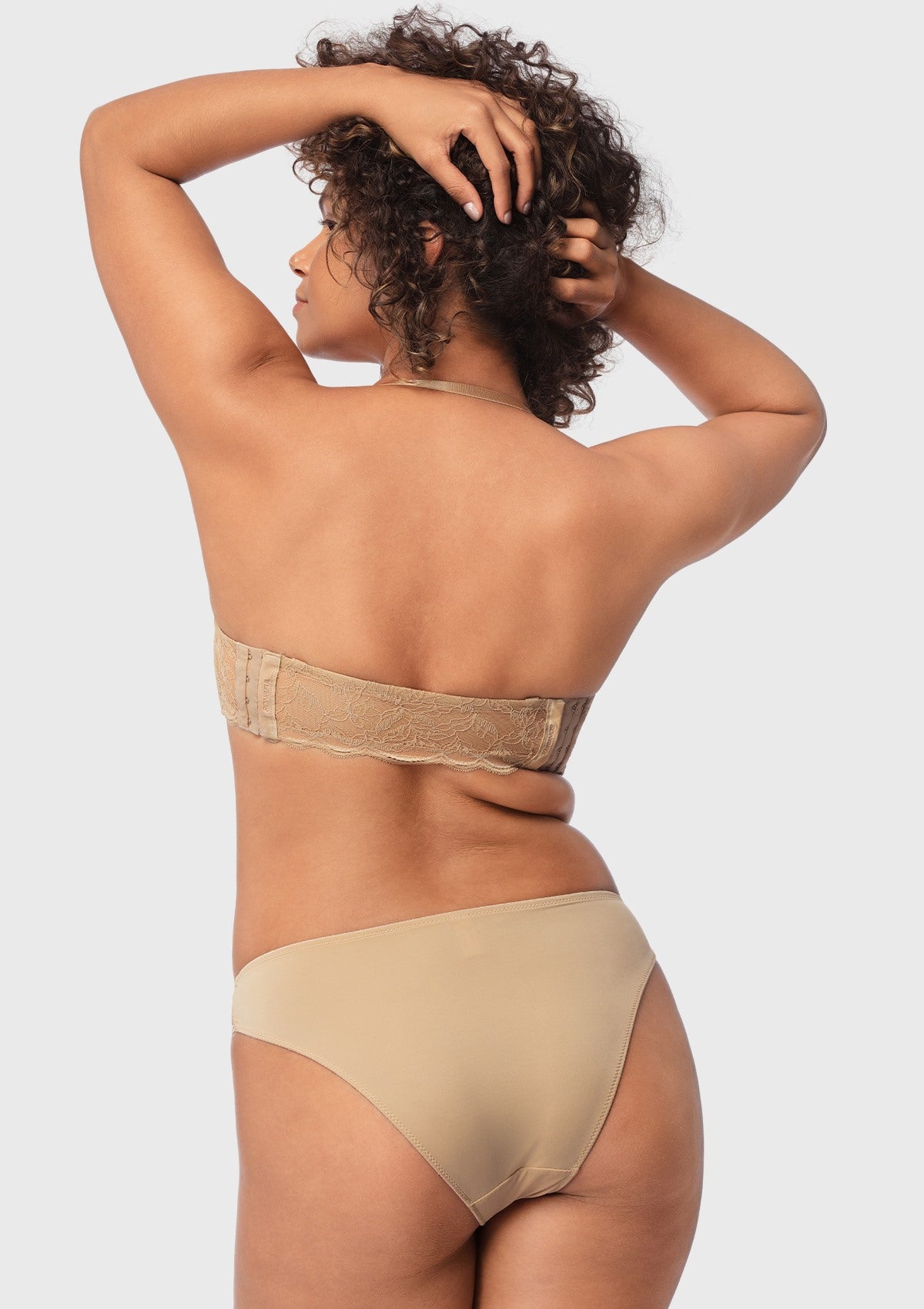 Blossom Mist Lace Trim Clear Back Strap Convertible Strapless Bra - HSIA