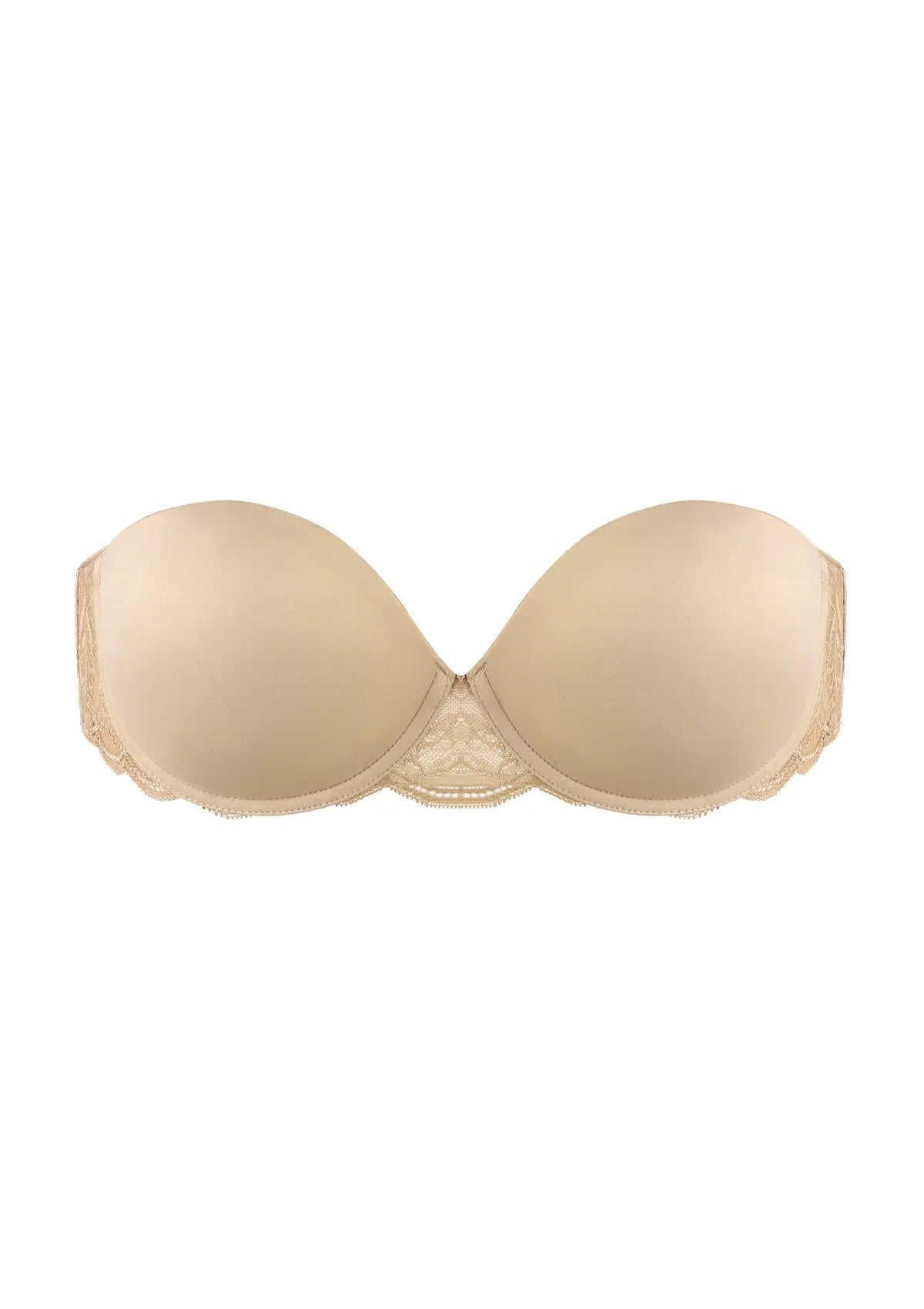 Blossom Mist Lace Trim Clear Back Strap Convertible Strapless Bra - HSIA