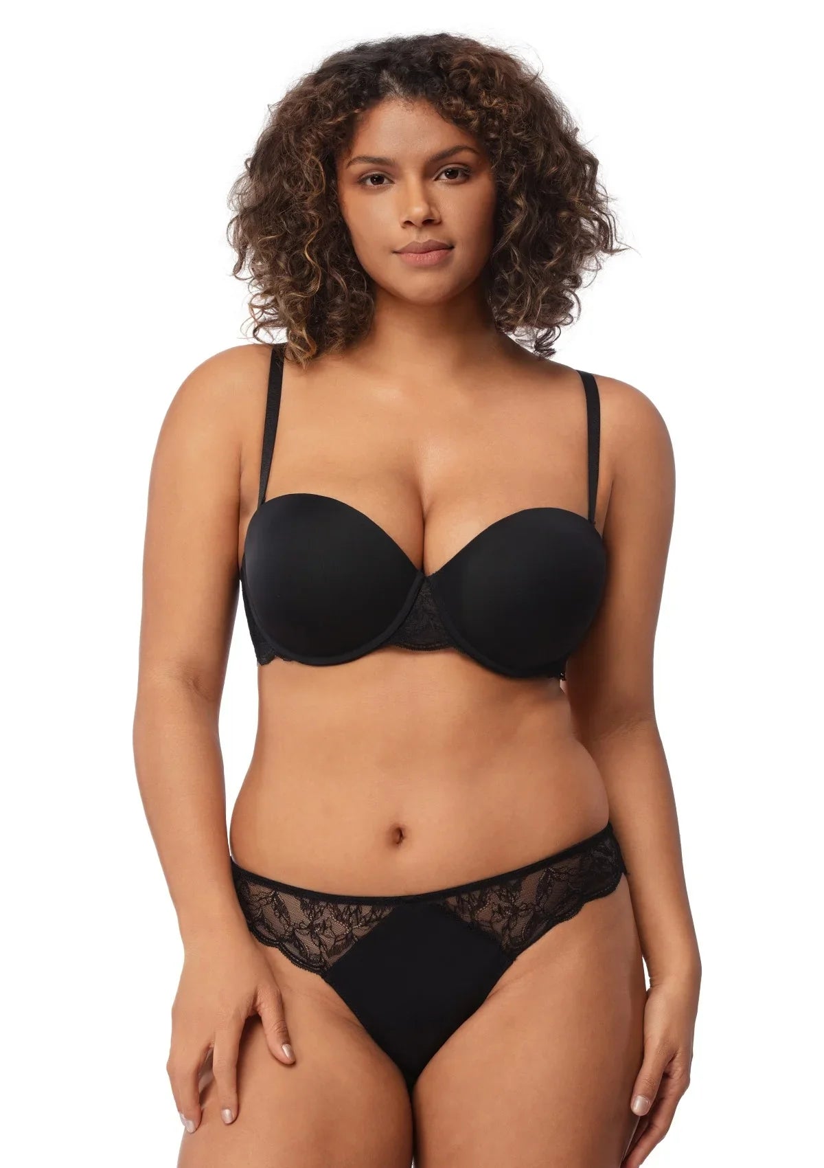 Blossom Mist Lace Trim Clear Back Strap Convertible Strapless Bra - HSIA