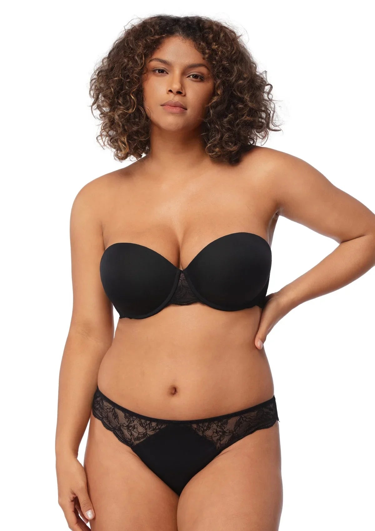 Blossom Mist Lace Trim Clear Back Strap Convertible Strapless Bra - HSIA